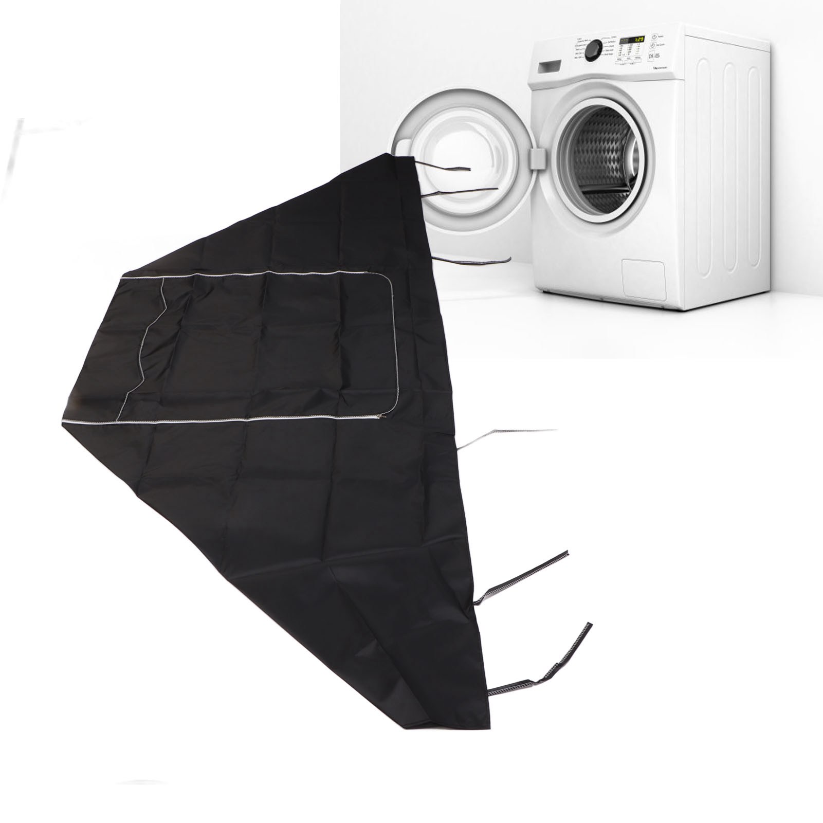 Schwarze Schutzhülle, Größe Xxl (vollständige Abdeckung): Länge 69 Cm X Breite 84 Cm X Höhe 100 Cm. Aus Oxford-gewebe, Wasserdicht Und Uv-beständig, Für Front- Und Toplader-waschmaschinen.