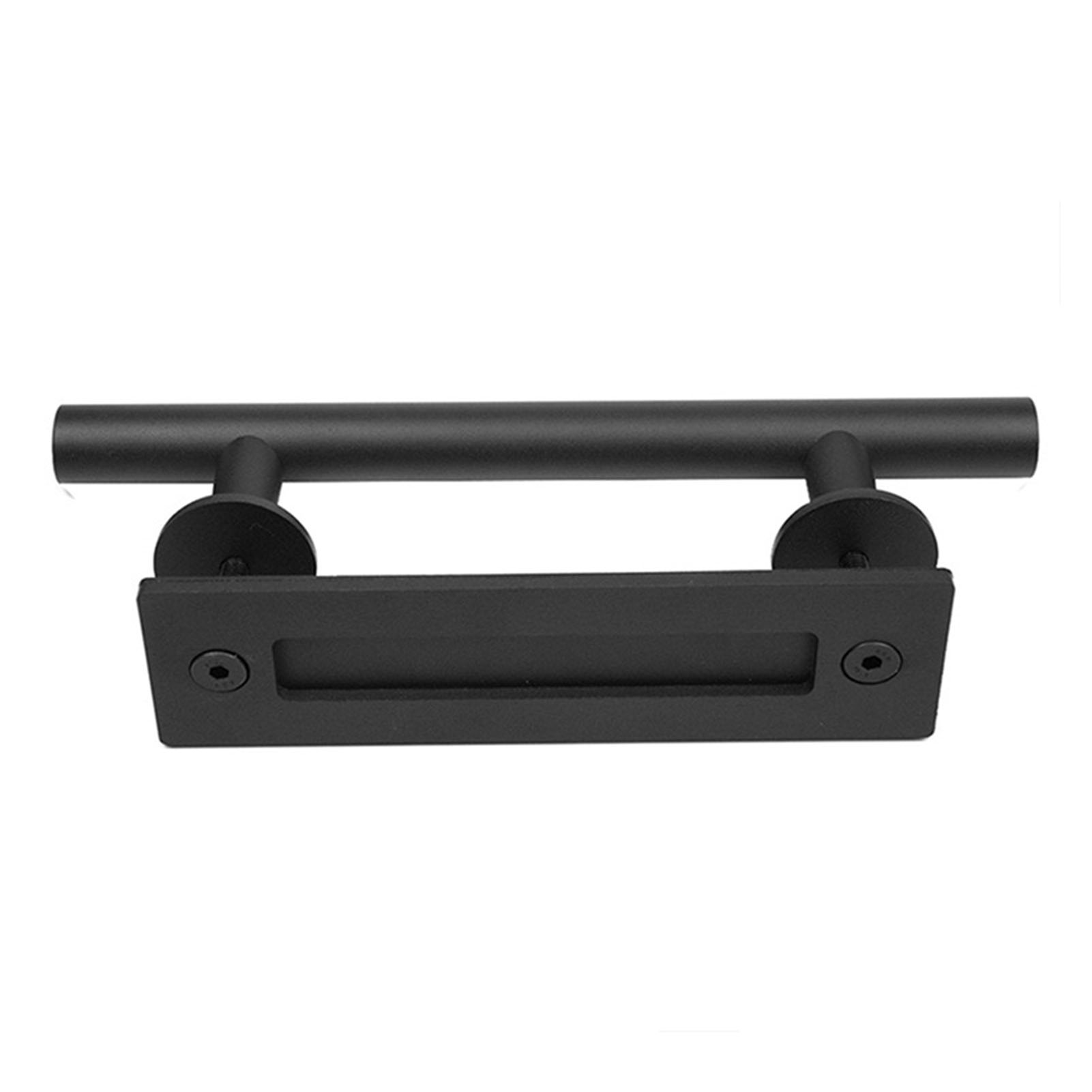 Runder Scheunentürgriff Im Amerikanischen Stil, Schwarzer Verdeckter Griff, Doppelseitiger Hölzerner Einzel-scheunentürgriff, Schiebetürgriff Mit Druck-zug-mechanismus, Leichter Runder Rohrgriff 045.