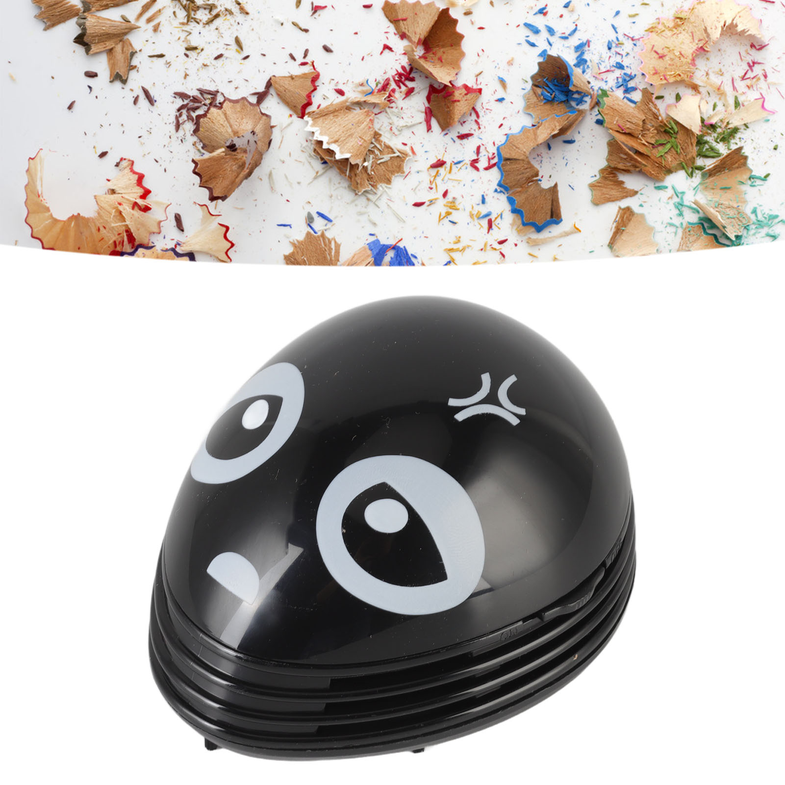 Douding Emoji-staubsauger, Bürostaubsauger, Tastaturradierer, Papierschaber, Mini-reinigungsstaubsauger, Schwarz.