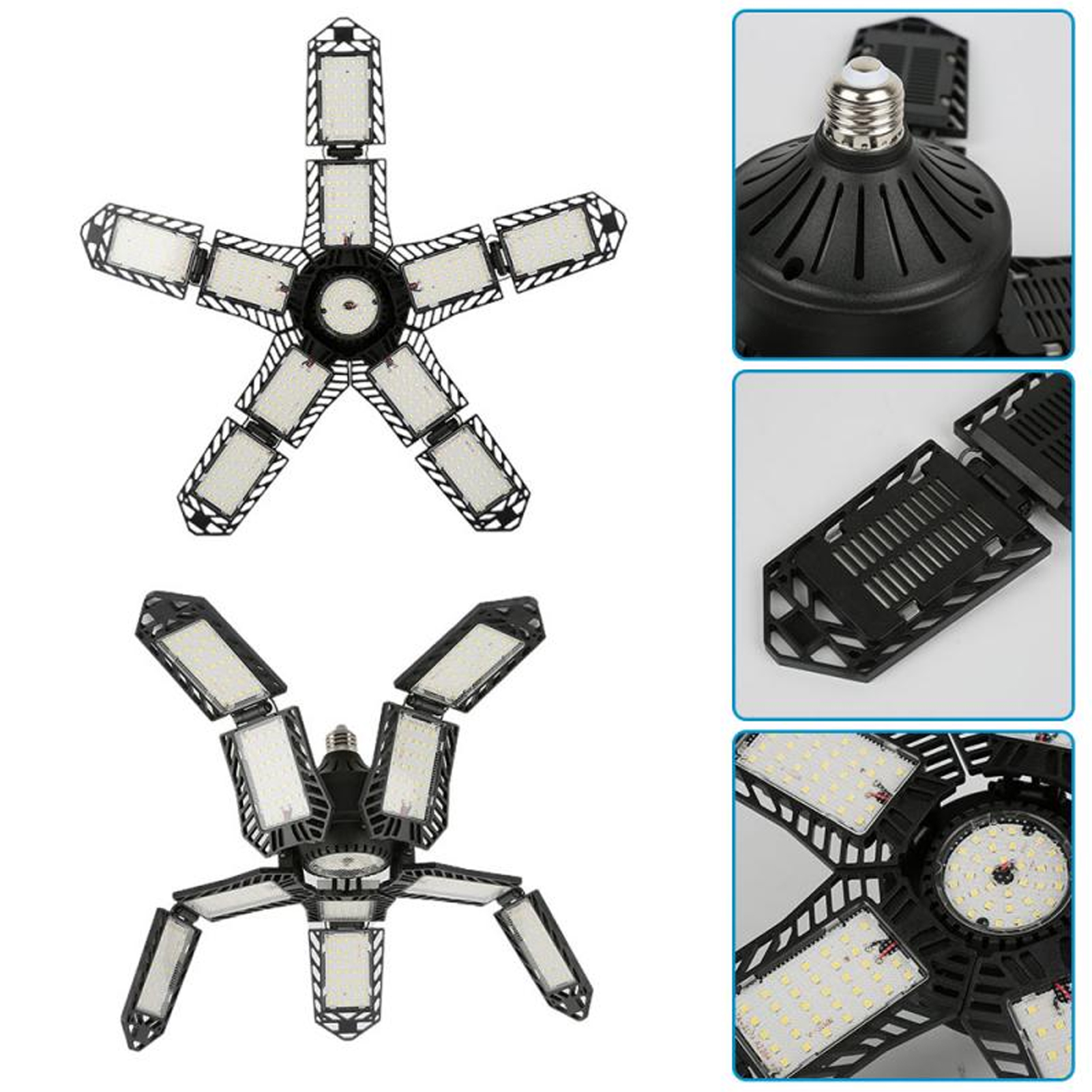 11-led-flutlicht Für Garagen, Industrie- Und Bergbaubeleuchtung (10+1 Leds), Fabrikbeleuchtung, Lagerhallenbeleuchtung, Schwarzes Modell