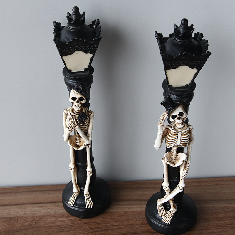Halloween-straßenbeleuchtung, Dekorationsartikel, Totenkopf-förmige Lampenrahmen, Raumdekorationsaccessoires, Kürbislaternen, Totenkopf-straßenbeleuchtung (paar)