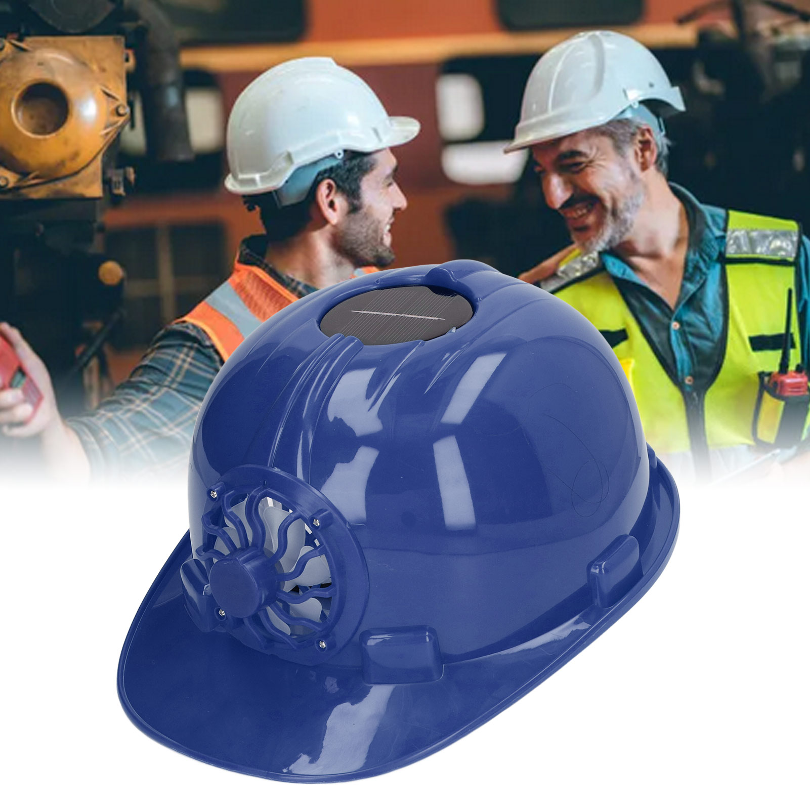 Solarventilator-schutzhelm, Belüfteter Und Atmungsaktiver Schutzhelm, Dunkelblau.