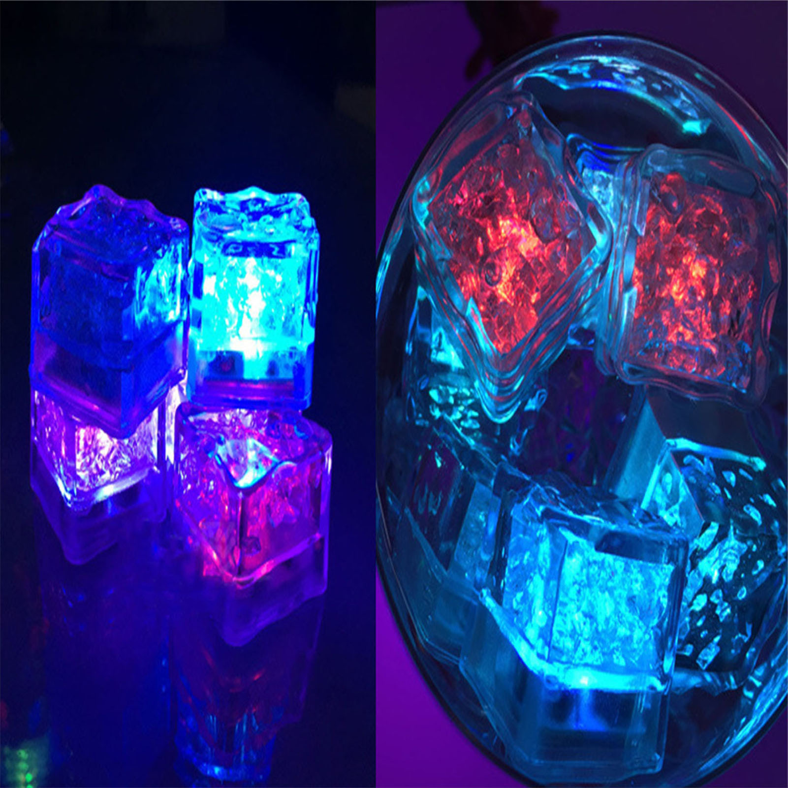 Batteriebetriebene, Leuchtende Eiswürfel, Farbenfrohes Touch-nachtlicht, Blinkende Led-eiswürfel, Die Im Nassen Zustand Leuchten, Leuchtende Eiswürfel.