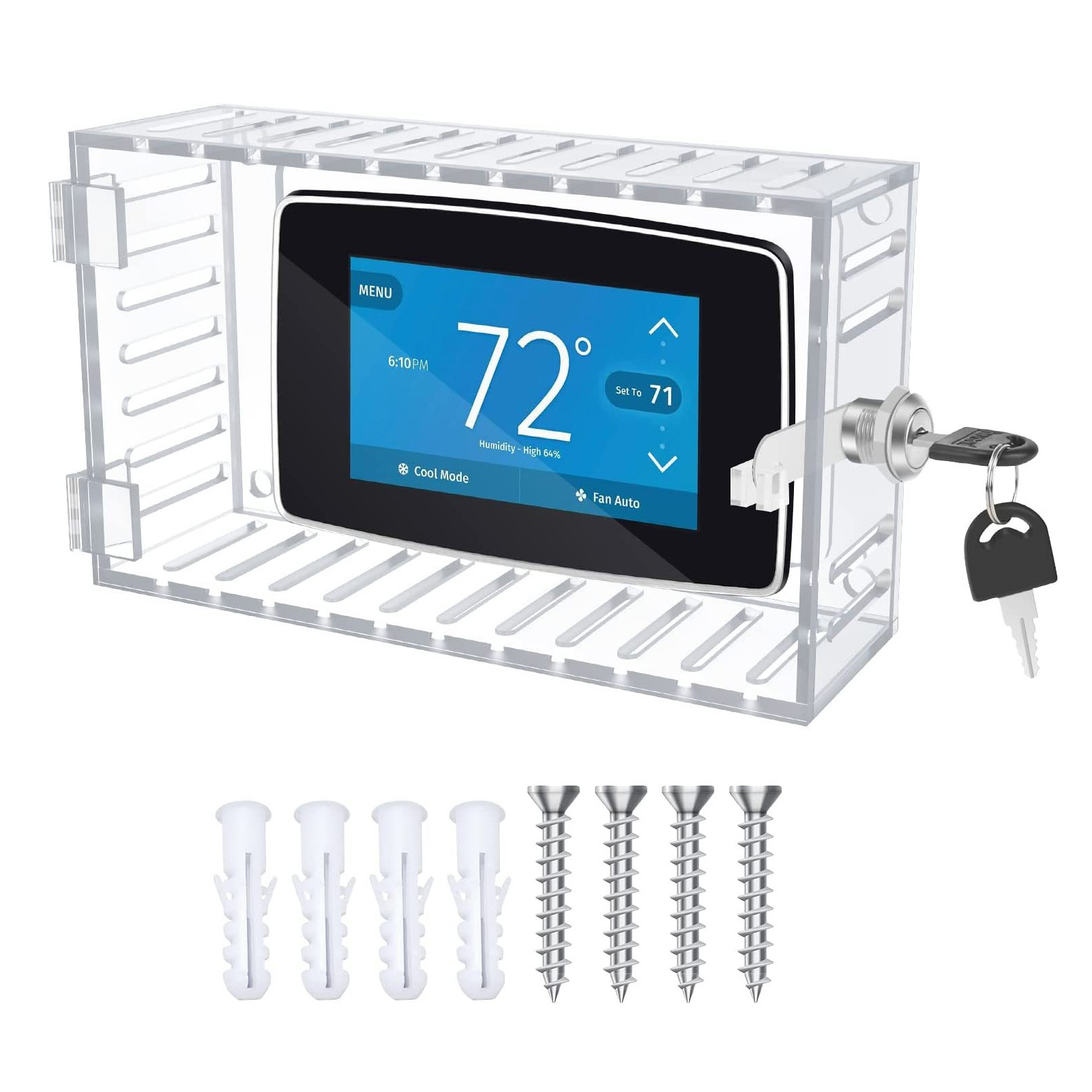 Verriegelbares Gehäuse Für Thermostat, Große Transparente Schutzabdeckung Für Thermostat
