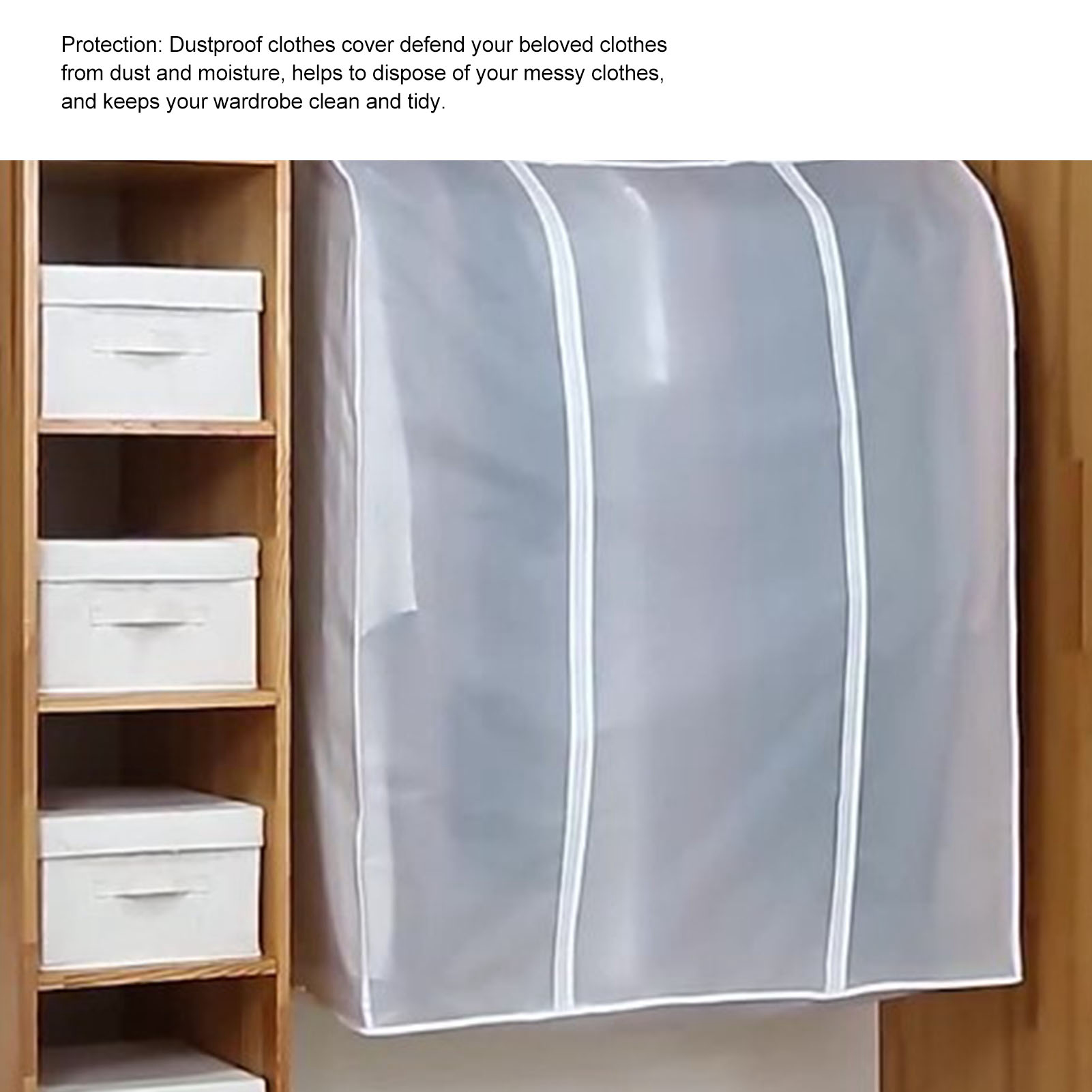 Staubschutzhülle Für Kleidung 100 X 50 X 120 Cm, Vollständig Geschlossene Hängehülle, Transparente 3d-hülle Für Mäntel, Kleiderbügel, Staubbeutel Für Den Heimgebrauch