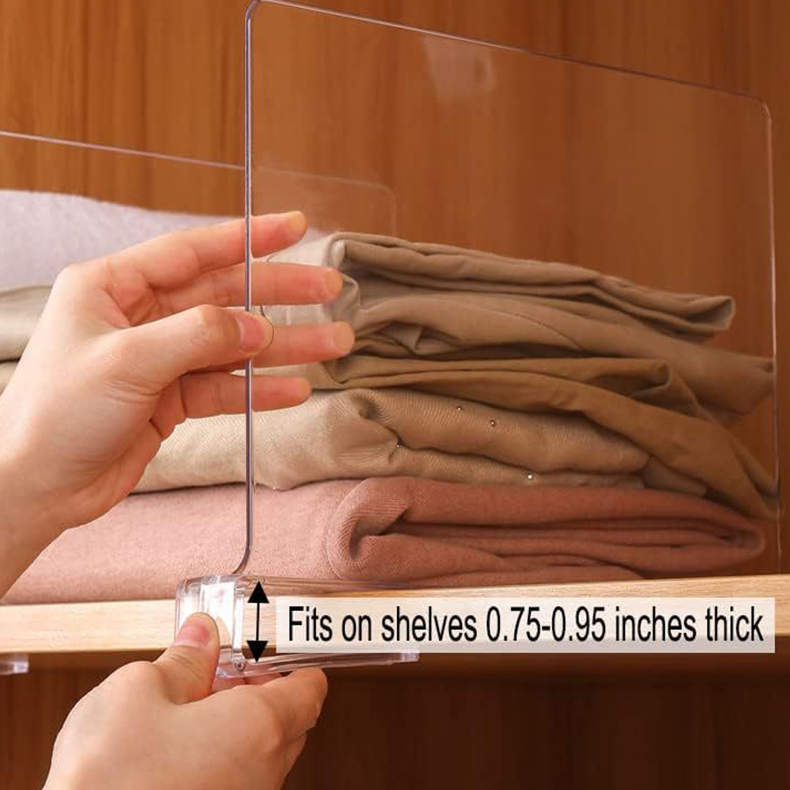 2 Transparente Acryl-trennwände Für Kleidung, Aufbewahrungstasche Für Kleiderschrank Oder Regal.