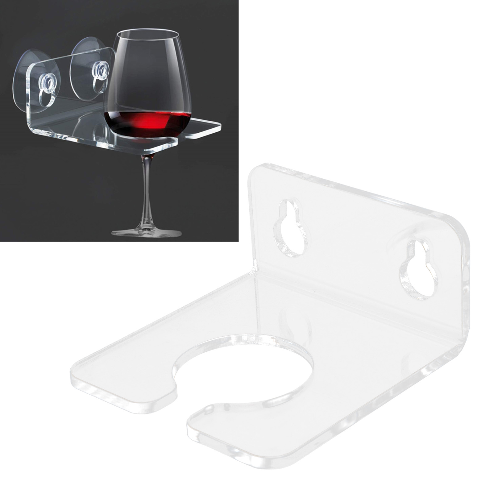Tragbarer Badewannen-weinglashalter Mit Starkem Saugnapf, Transparenter Acryl-badewannenhalter Für Bier Und Kaffee.