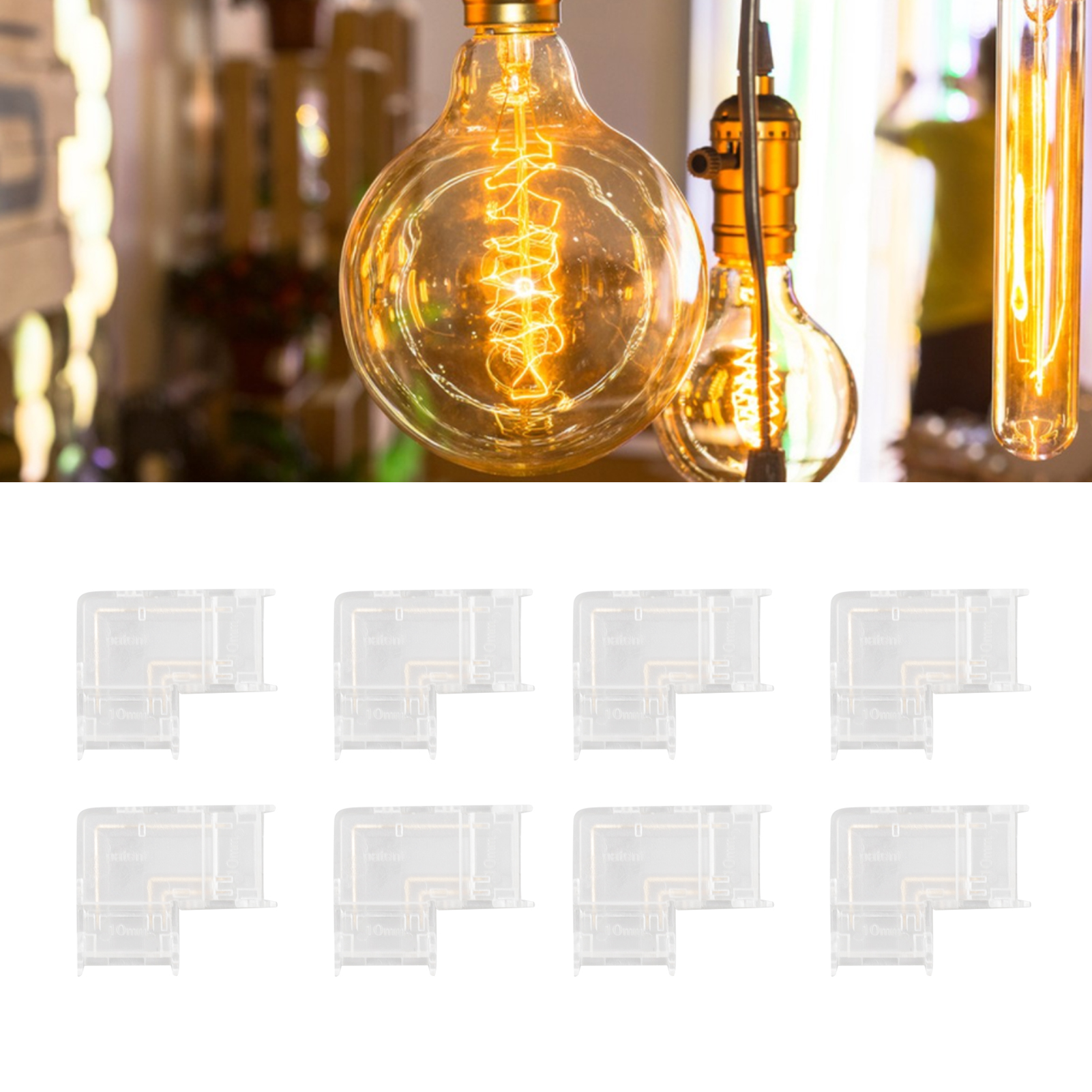 10 Mm L-förmiger Stecker, 3-poliger Rgb-led-streifenstecker, Lötfreier Anschlussverlängerungsadapter, Lückenloser Transparenter Stecker Für Cob-led-streifen.