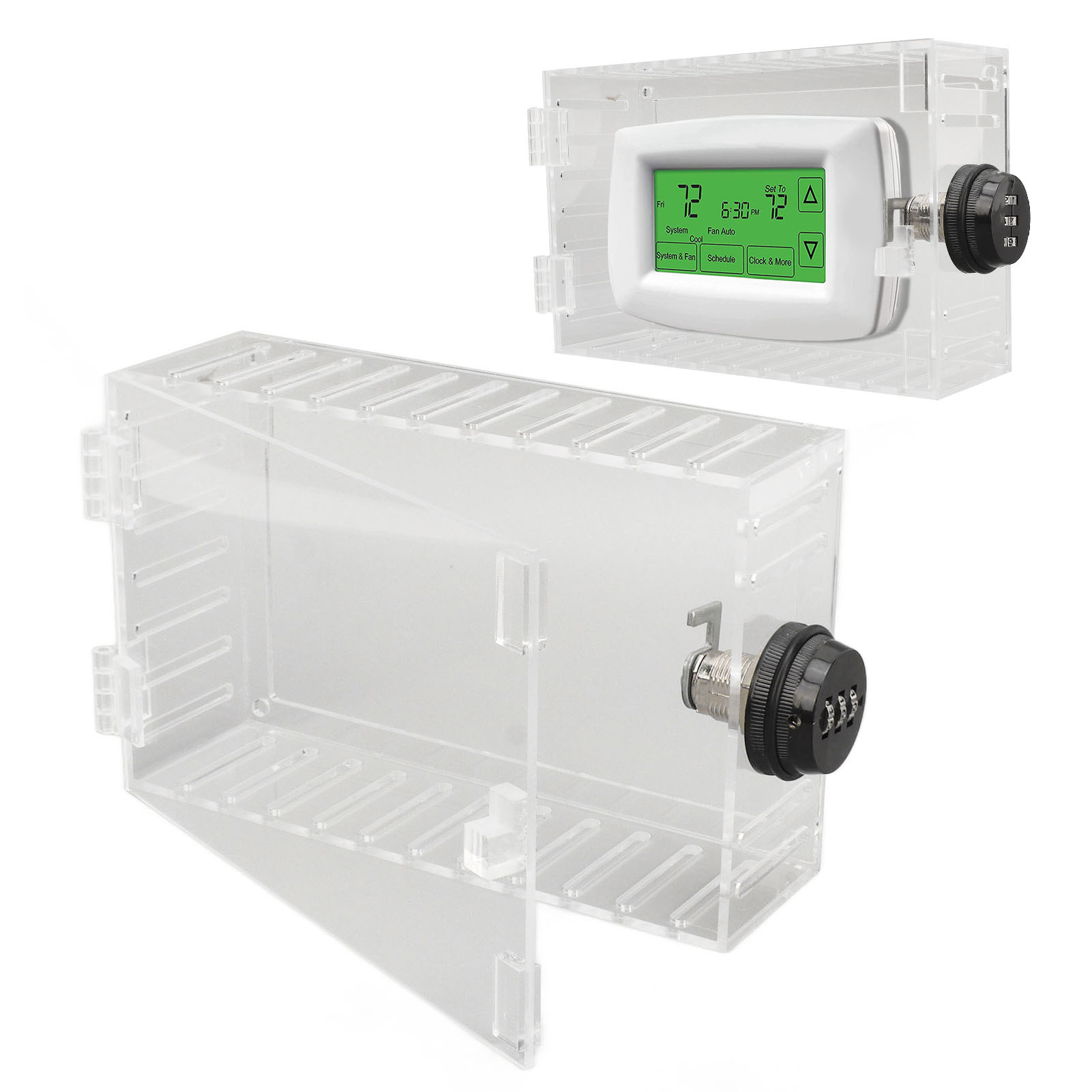 Abschließbarer Kasten Für Thermostat, Große Transparente Schutzabdeckung Für Thermostat Mit Zahlenschloss.