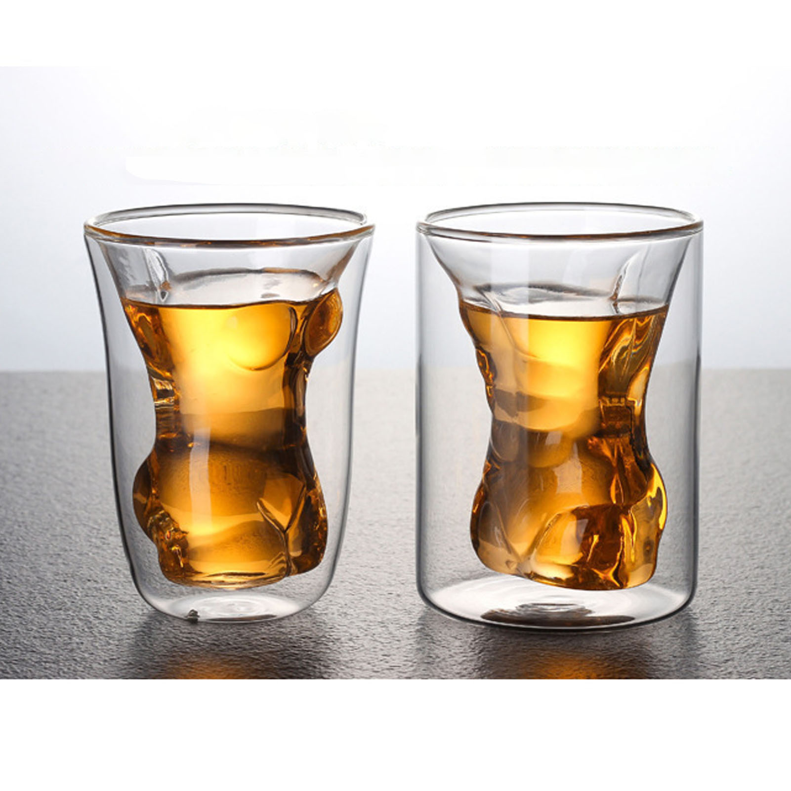 Doppelwandige Gläser Für Damen Und Herren, Whiskygläser, Bier- Und Spirituosengläser, Kunstvoll Gestaltete Glaswaren Für Herren.