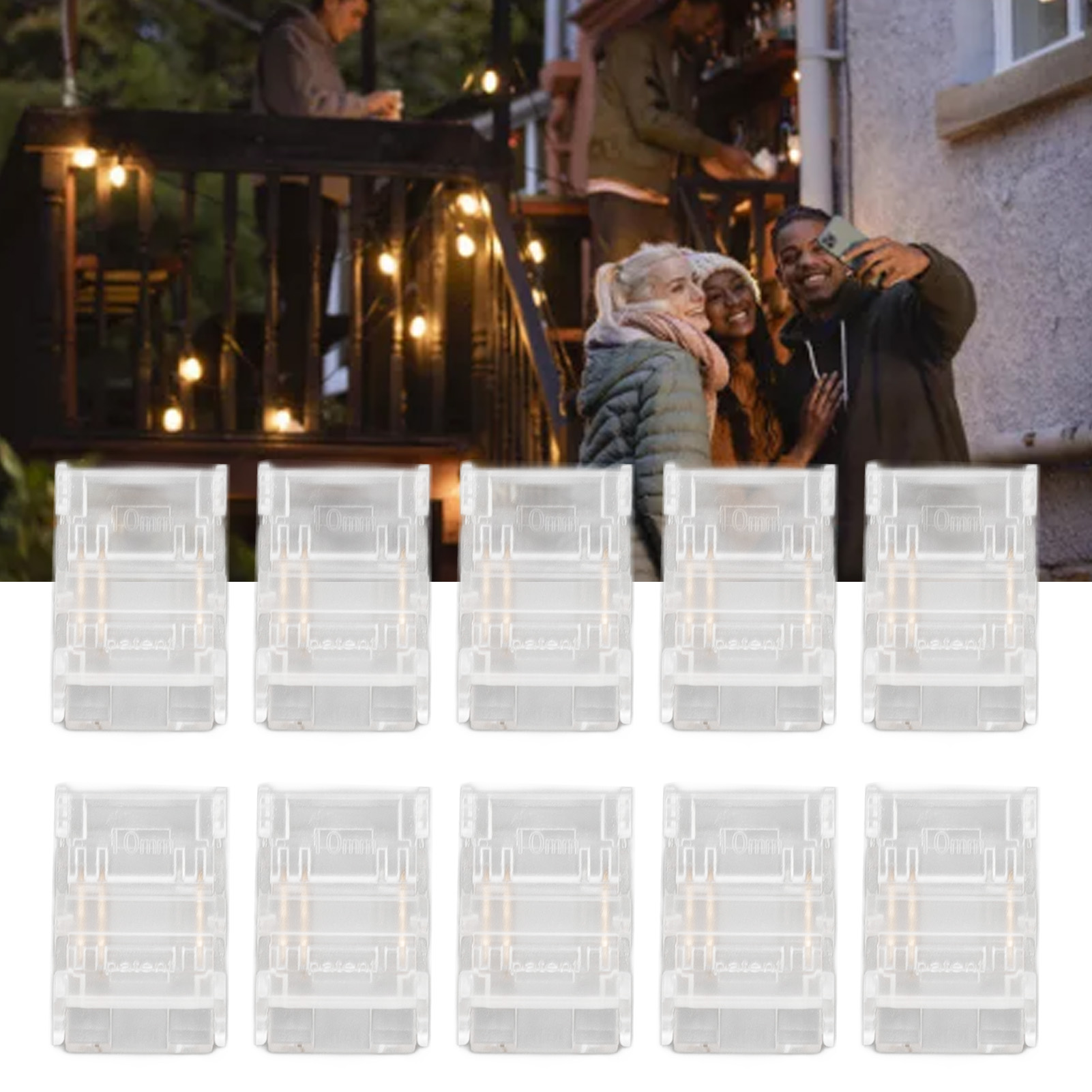3-polige 10-mm-led-streifenverbinder, Schnelle Streifen-zu-streifen-verbindung, Kein Spalt, Kein Löten