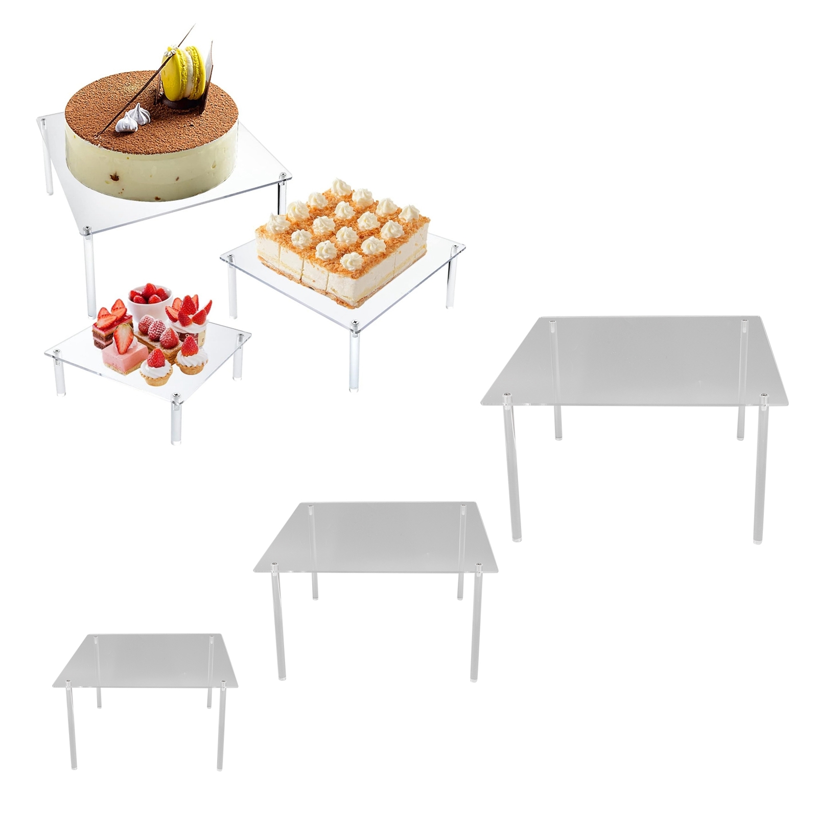 Quadratischer Acryl-präsentationsständer Yx056 Für Kuchen, Cupcakes Und Kekse
