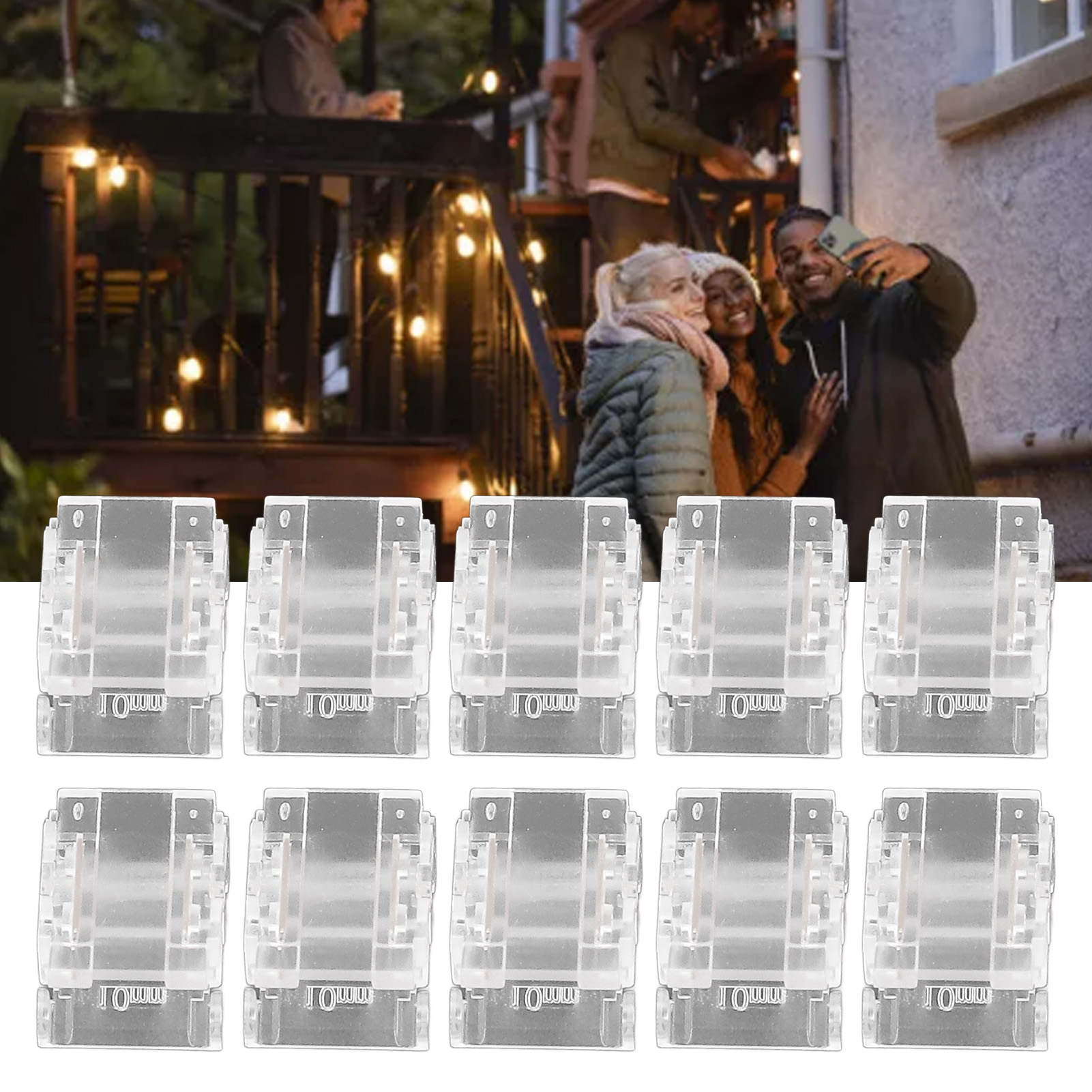 2-polige 10-mm-led-streifenverbinder, Schnelle Streifen-zu-streifen-verbindung, Kein Spalt, Kein Löten
