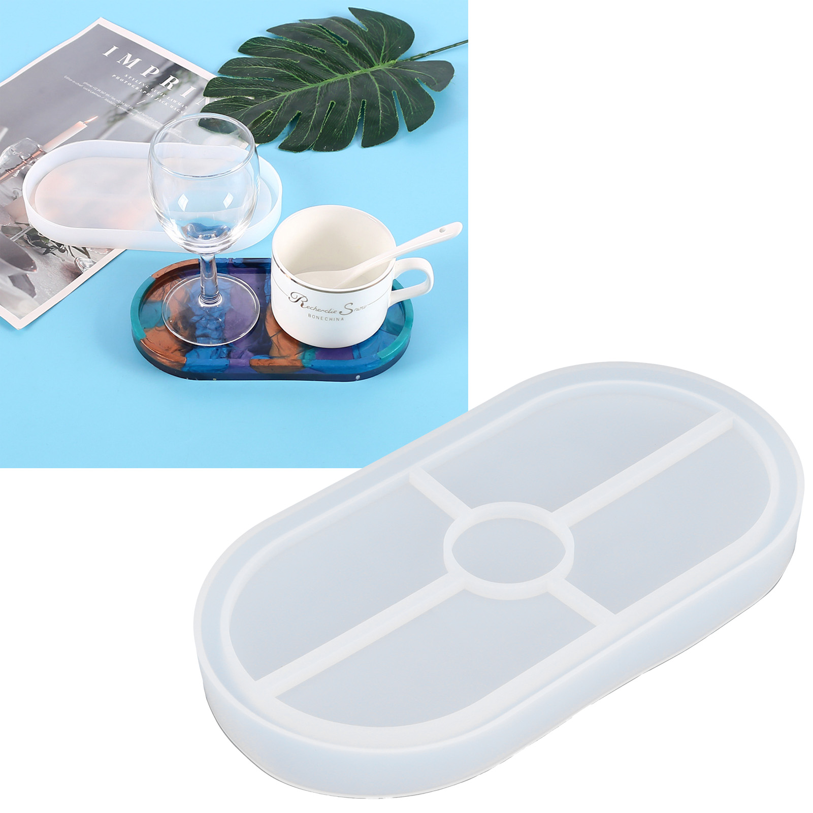 Diy-ovalform Aus Kristall-epoxidharz, Ovale Aufbewahrungsform Für Teetassenuntersetzer, Silikon-backform