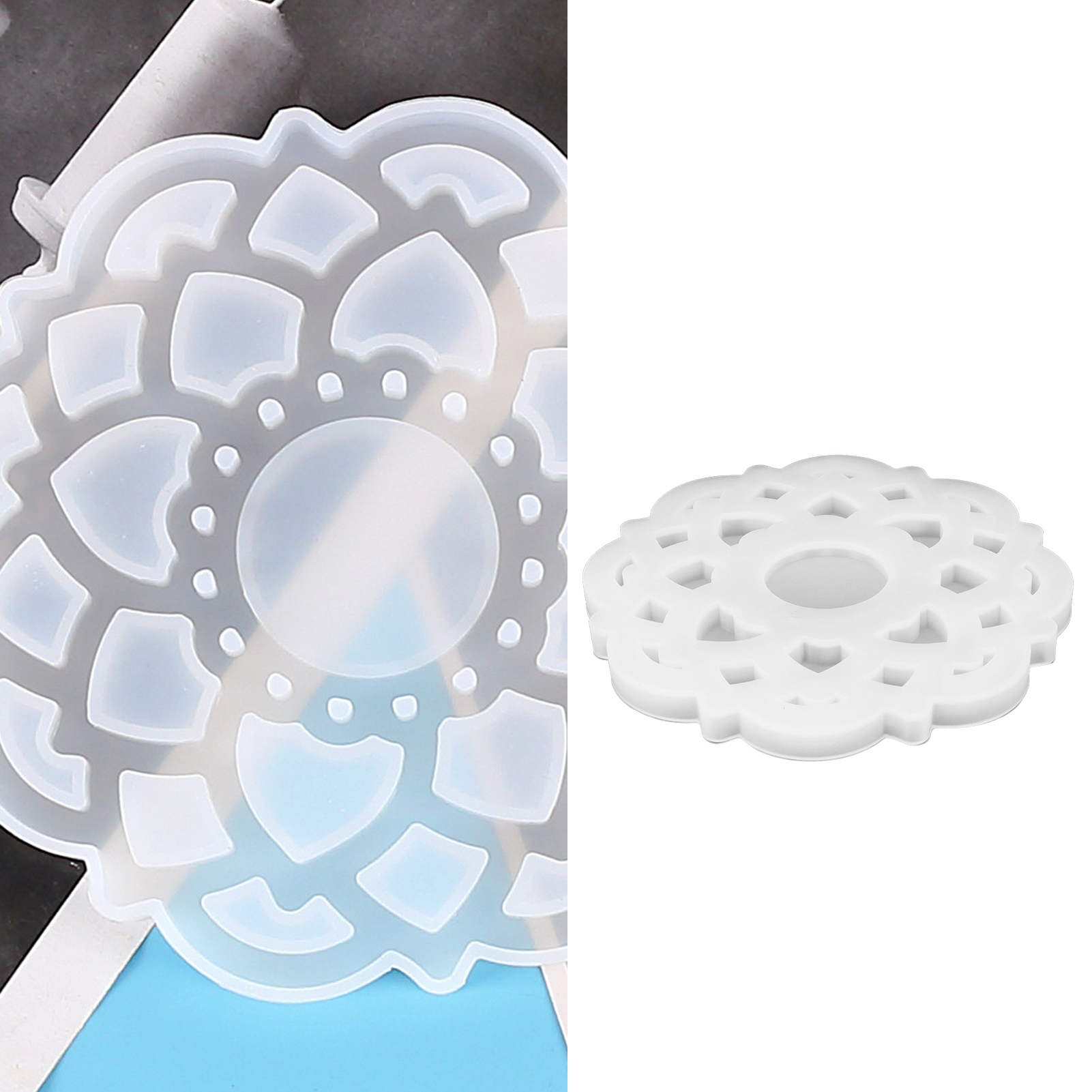 Diy-epoxidharzform Mit Kristalldelfin-motiv, Kerzenhalter Mit Schmetterlings- Und Bärenmotiv, Aromatherapie-tablett, Silikonform Mit Spiegeleffekt, Backform, Lotusmatte 60-734