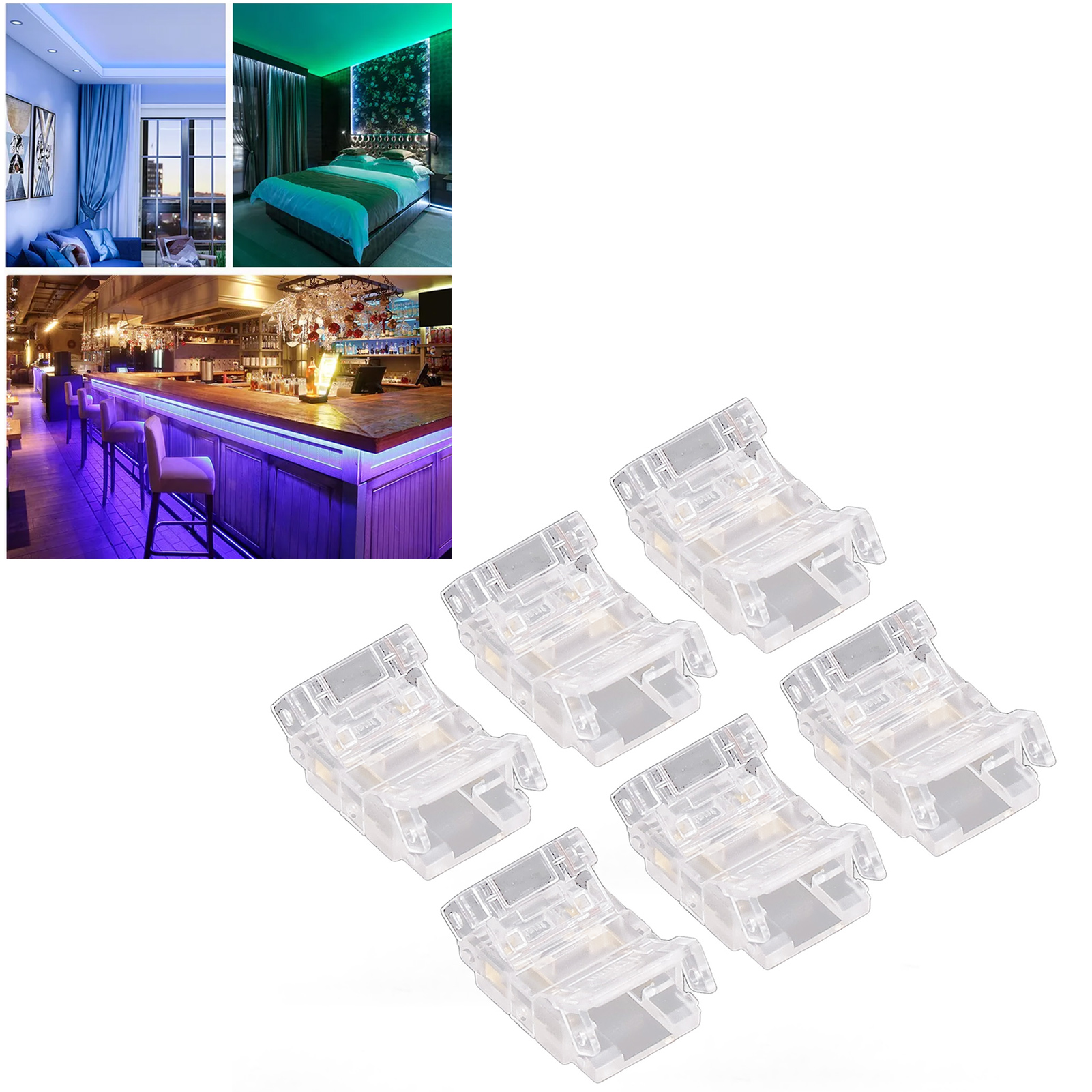 Anschluss Für Cob-led-streifen, Led-adapter, 2-poliger, Lötfreier, Transparenter Anschluss Für Led-streifen, Anschluss Für Lückenlose Schienenbeleuchtung