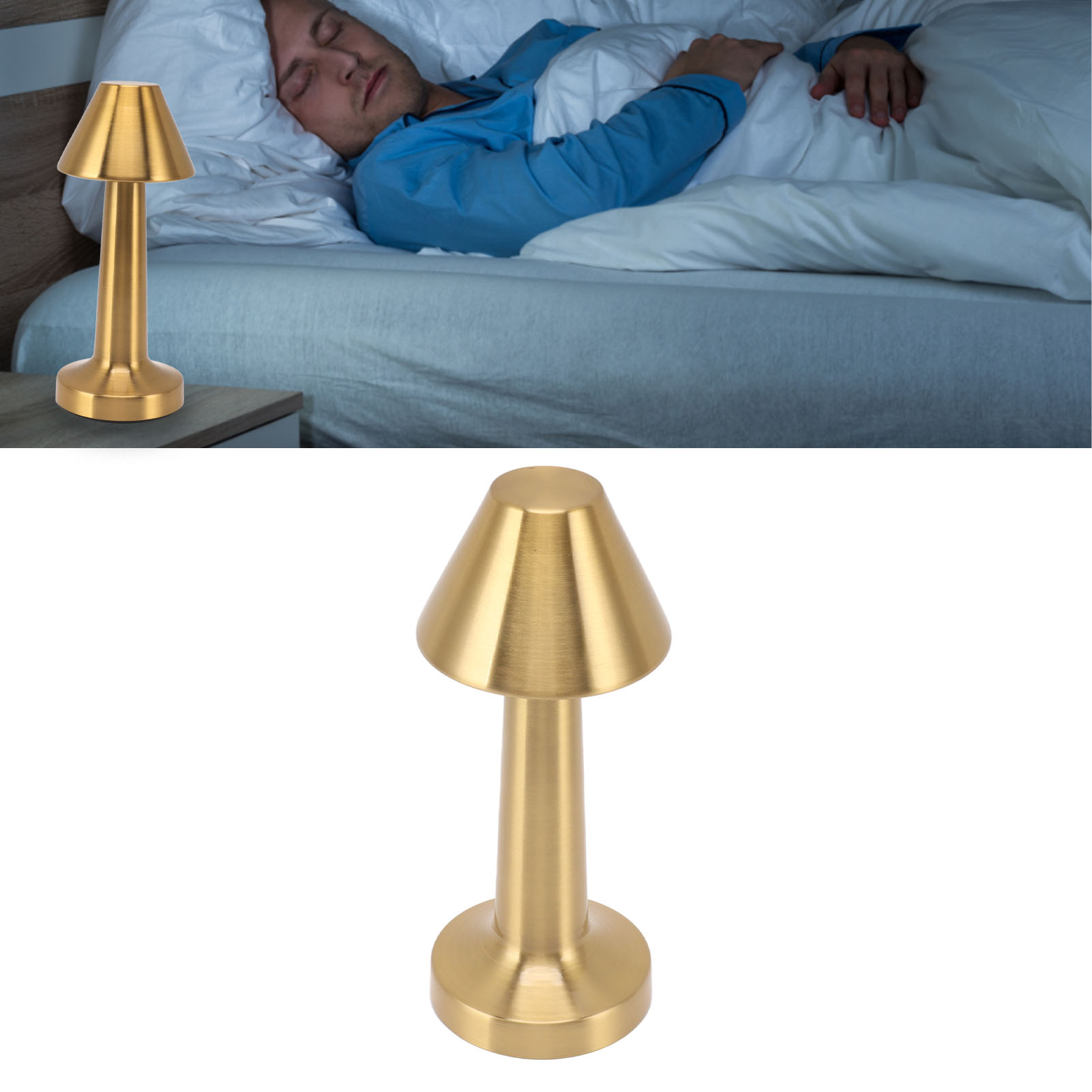 Tragbare, Kabellose Tischleuchte Mit 3-farben-dimmer, Wiederaufladbarer Led, Ideal Für Schlafzimmer, Nachttischlampen, Stimmungsleuchten In Der Bar Und Esstische.