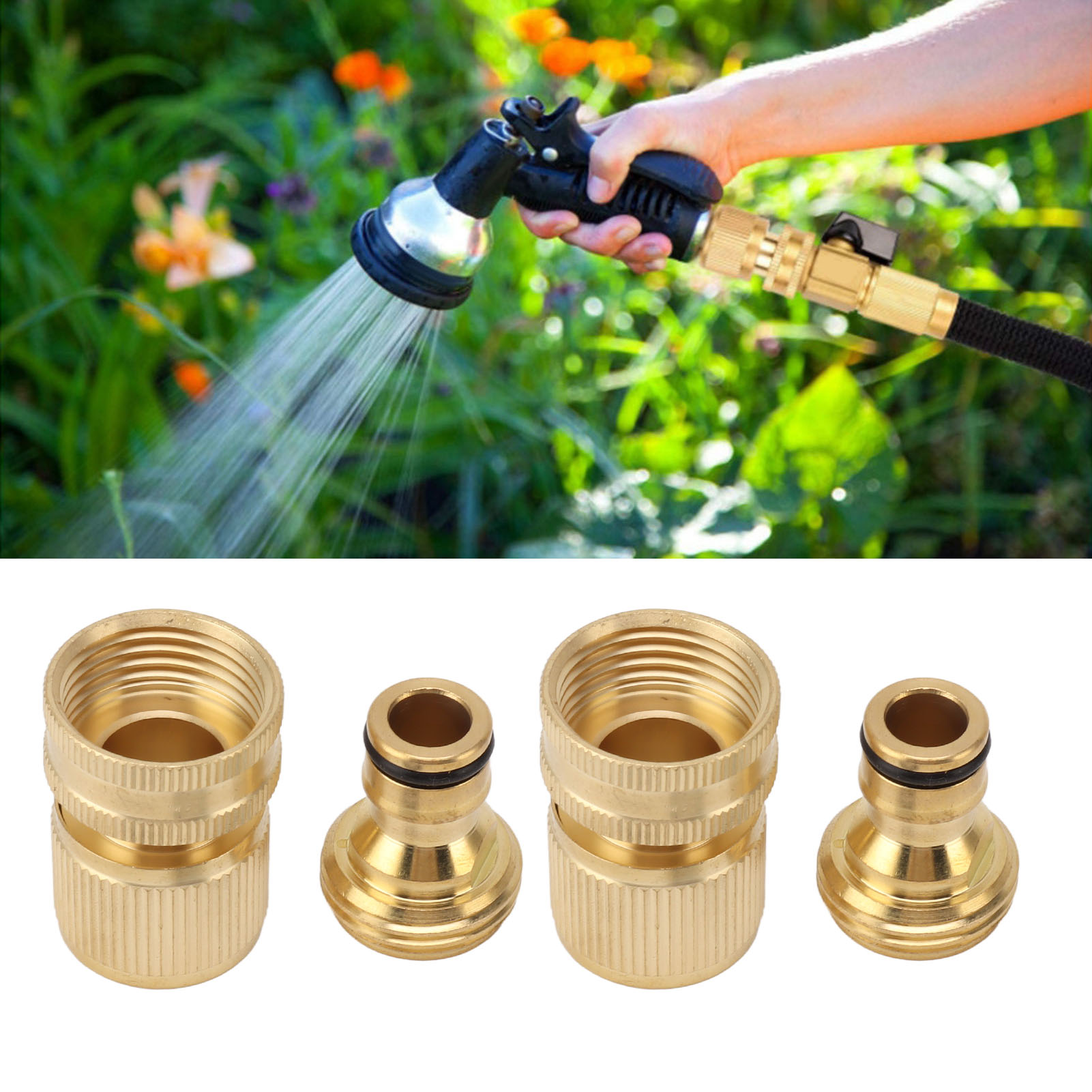 3/4-zoll-schnellkupplung Aus Messing Für Gartenschläuche, Männliche Und Weibliche Anschlüsse