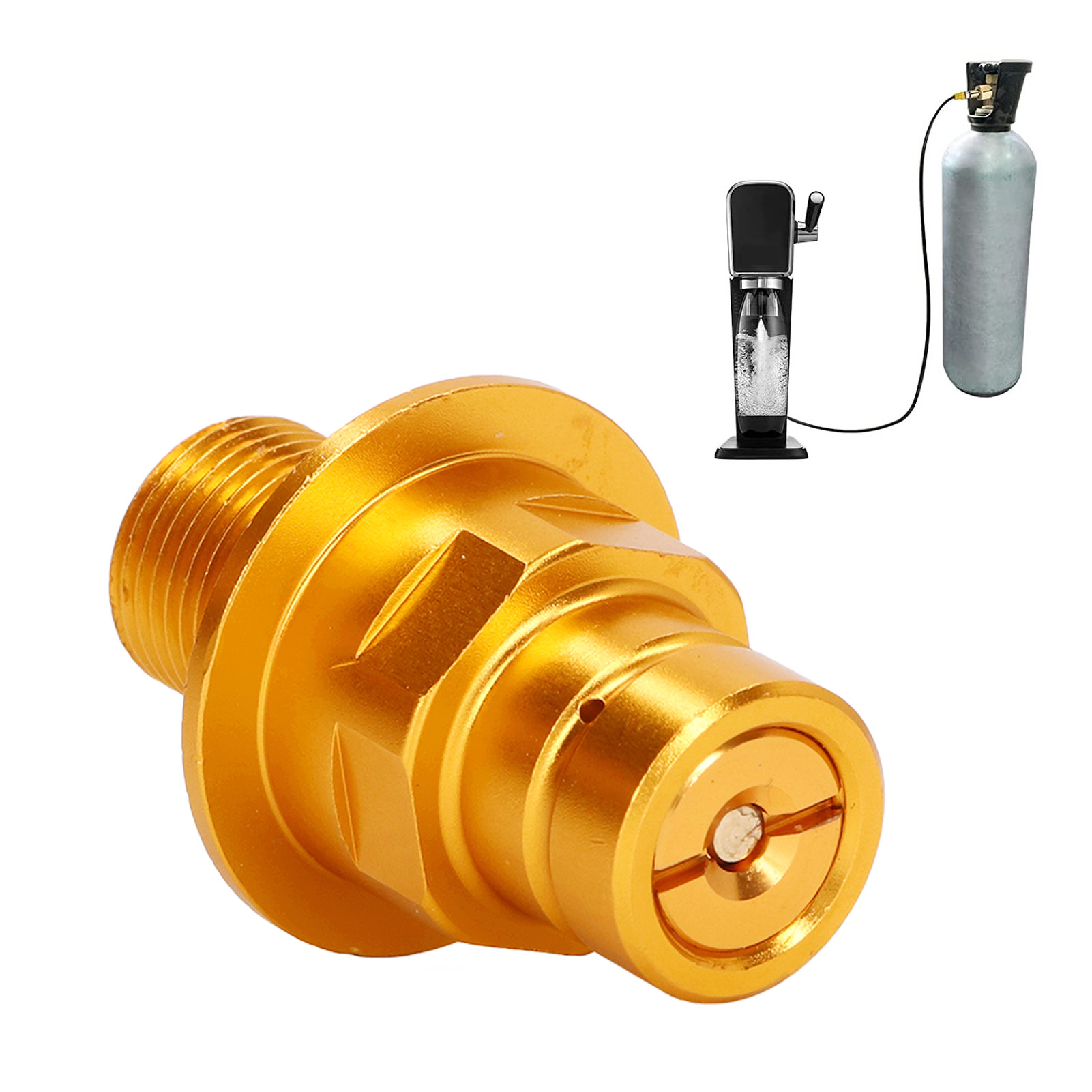 Kompatibel Mit Den Neuen Sodastream Duo / Terra / Art Modellen / Gaskartuschen-nachfüllung / Goldener M181,5 Schnellverschlussventiladapter Für Kohlensäurehaltige Getränke