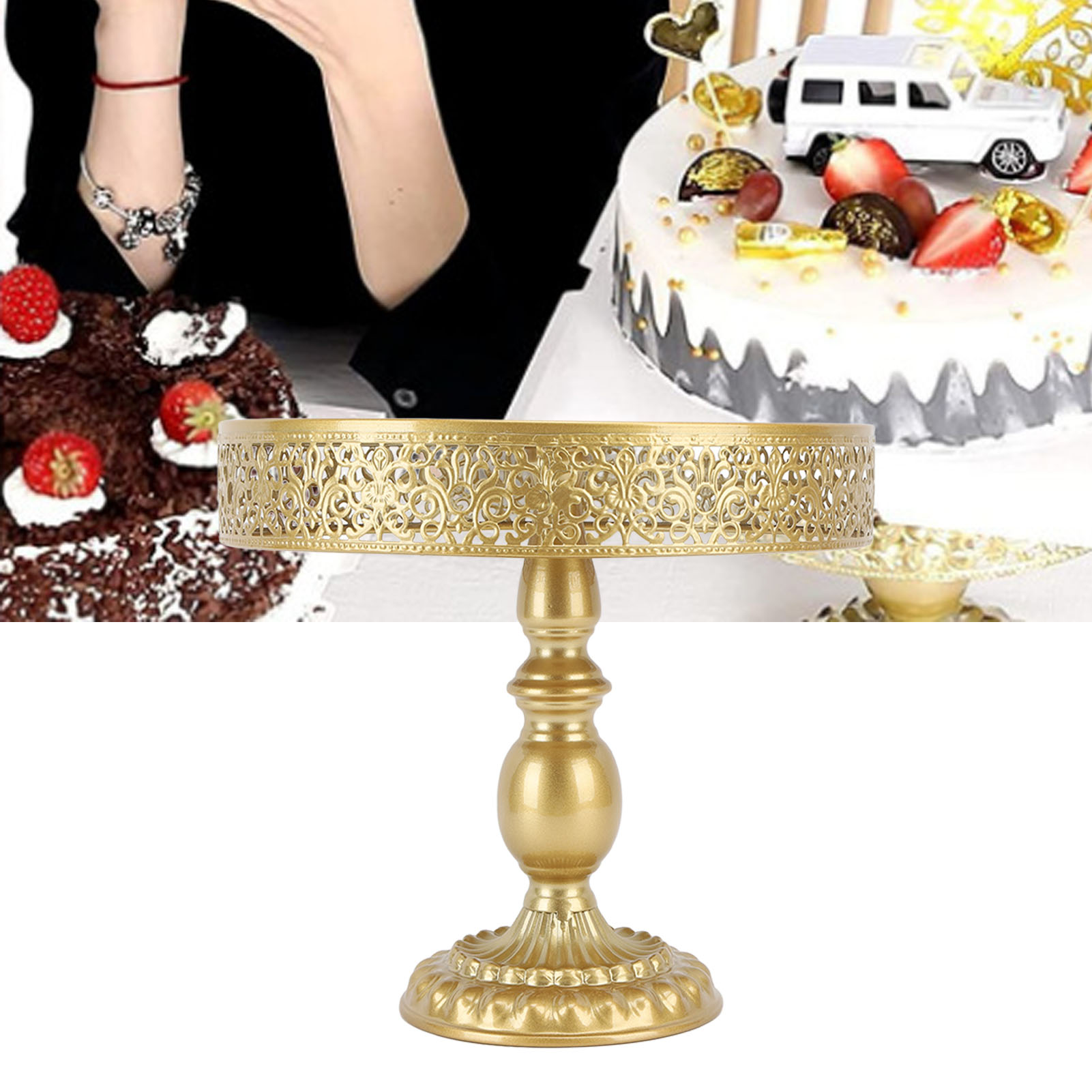 Goldene Hochzeitstischdekoration, Tortenständer Im Europäischen Stil, Hochzeitsaccessoires, Tortenplatte Aus Spitze, Dessertständer Aus Eisen – Große Größe