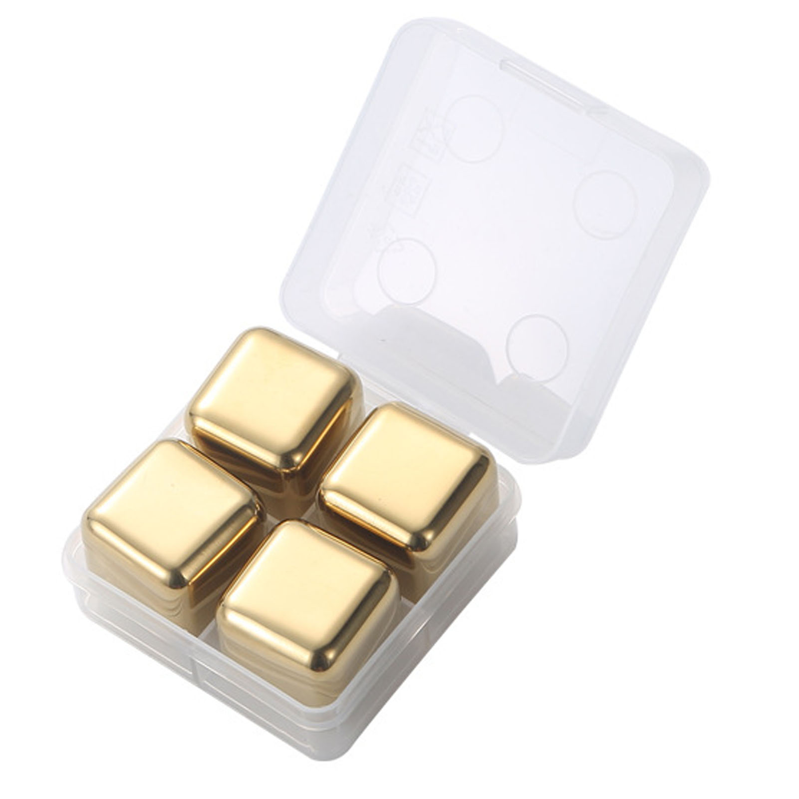 Eiswürfel Aus Edelstahl 304, Zubehör Für Whisky, Bier Und Andere Getränke, Schnellgefrier-eiswürfel, Weinstein-set (gold)