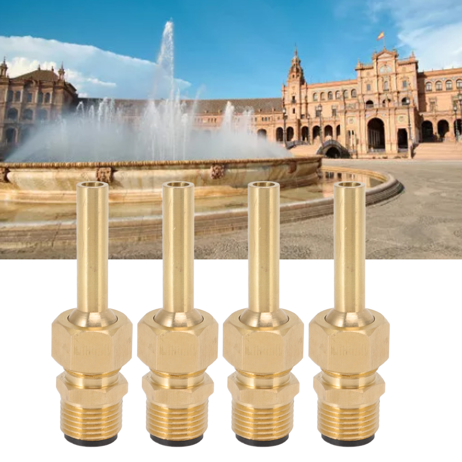 Satz Mit 4 Außengewindeten, Komplett Aus Kupfer Gefertigten Einzelstrahl-sprinklerköpfen, Sechskant-direkteinspritzkopf, Cc-springbrunnendüse, 4 G1/2-anschlüssen