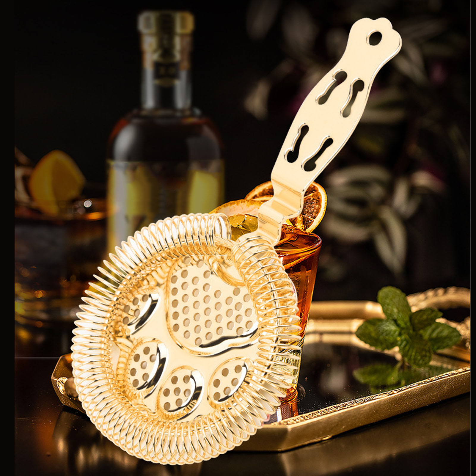 Barmixer Aus Edelstahl 304, Eisrührer, Weinfilter, Gold
