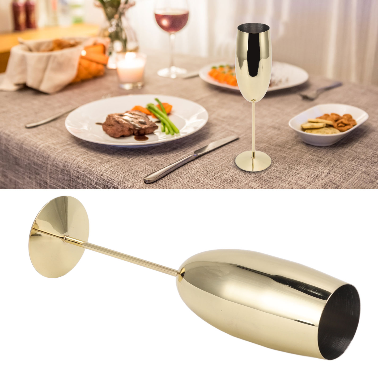 Vergoldetes Champagnerglas Aus Edelstahl 304