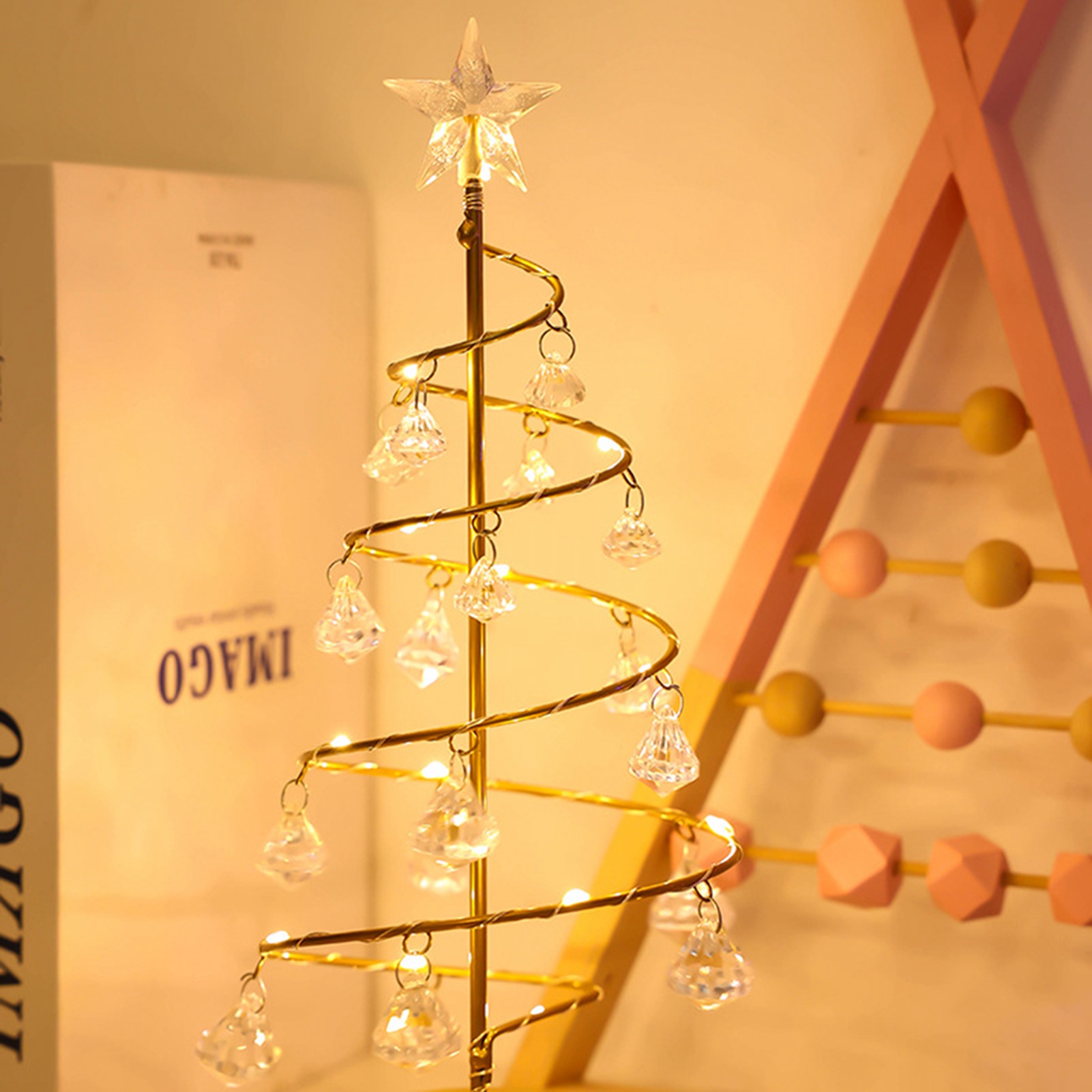 Kristall-weihnachtsbaumlampe, Weihnachtsbaum-nachtlicht, Led-hängetischlampe, Valentinstag, Mädchengeburtstag, Stimmungsbeleuchtung Fürs Schlafzimmer, Kristall-weihnachtsbaumlampe