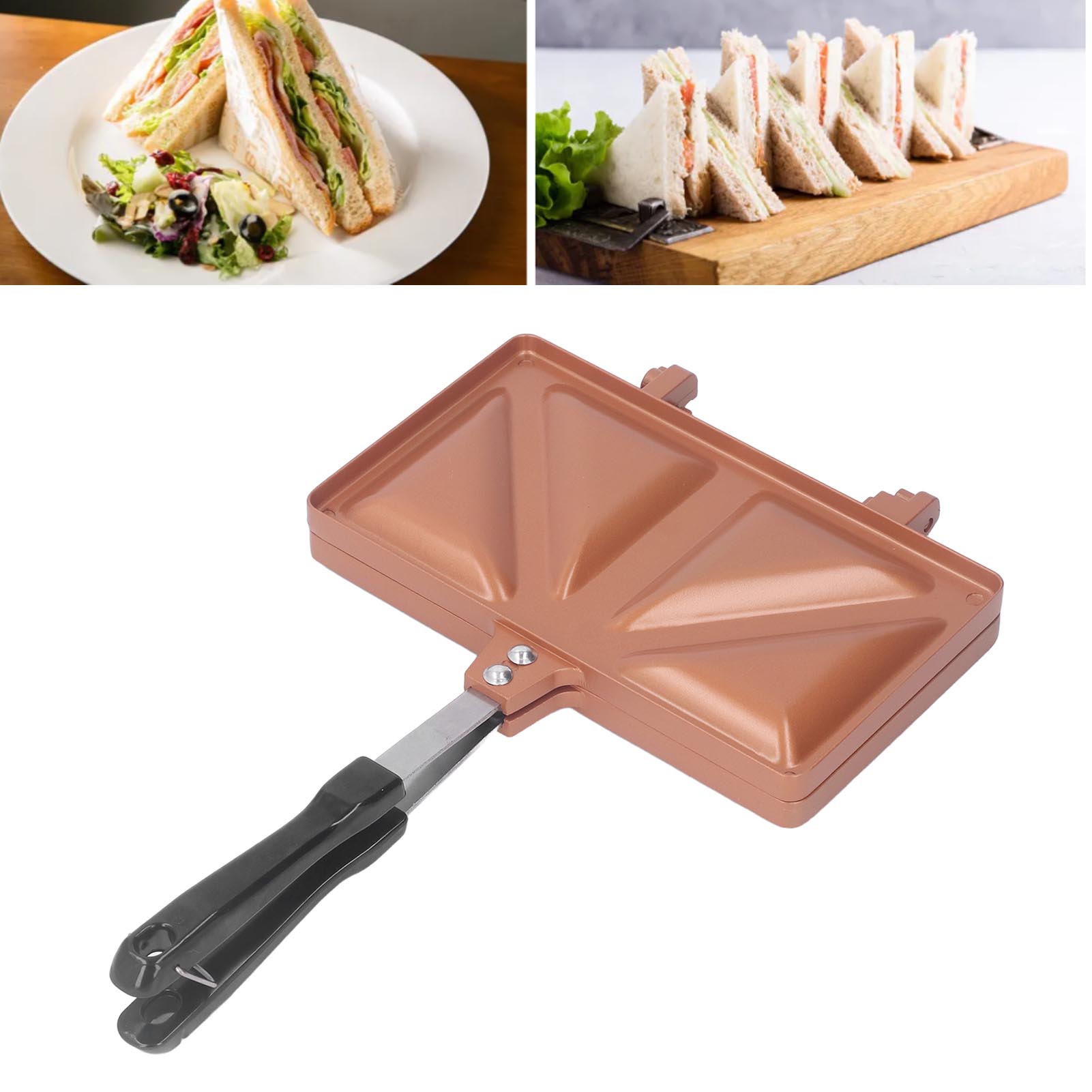 Gas-sandwichpfanne Für Den Hausgebrauch, Frühstückspfanne Für Camping, Grillpfanne, Multifunktionale Eierpfanne, Goldene