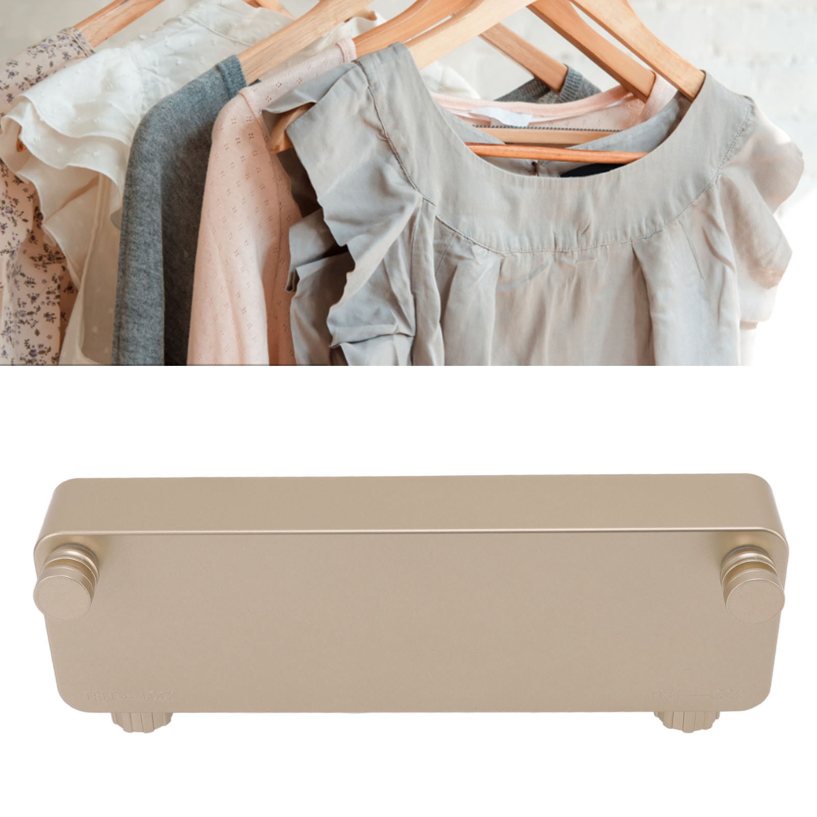Verdeckte, Einziehbare Doppelseil-wäscheleine Für Balkone, Verhindert Durchhängen, Ausziehbar Bis Zu 5,2 Meter, Geeignet Für Badezimmer, Goldfarbene Ausführung.