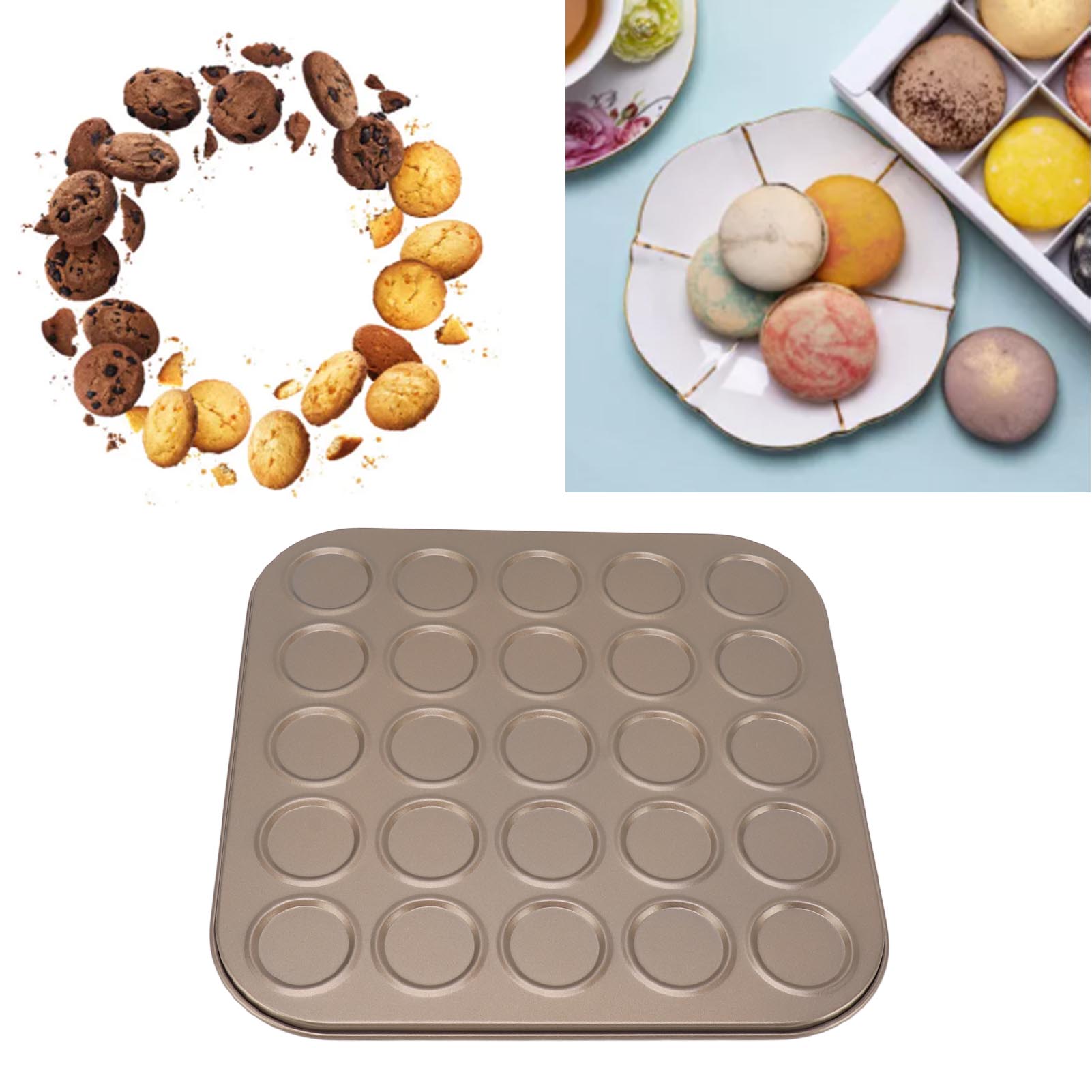 Goldene Macaronform, Dessertteller, Ausstecher Mit 25 Löchern