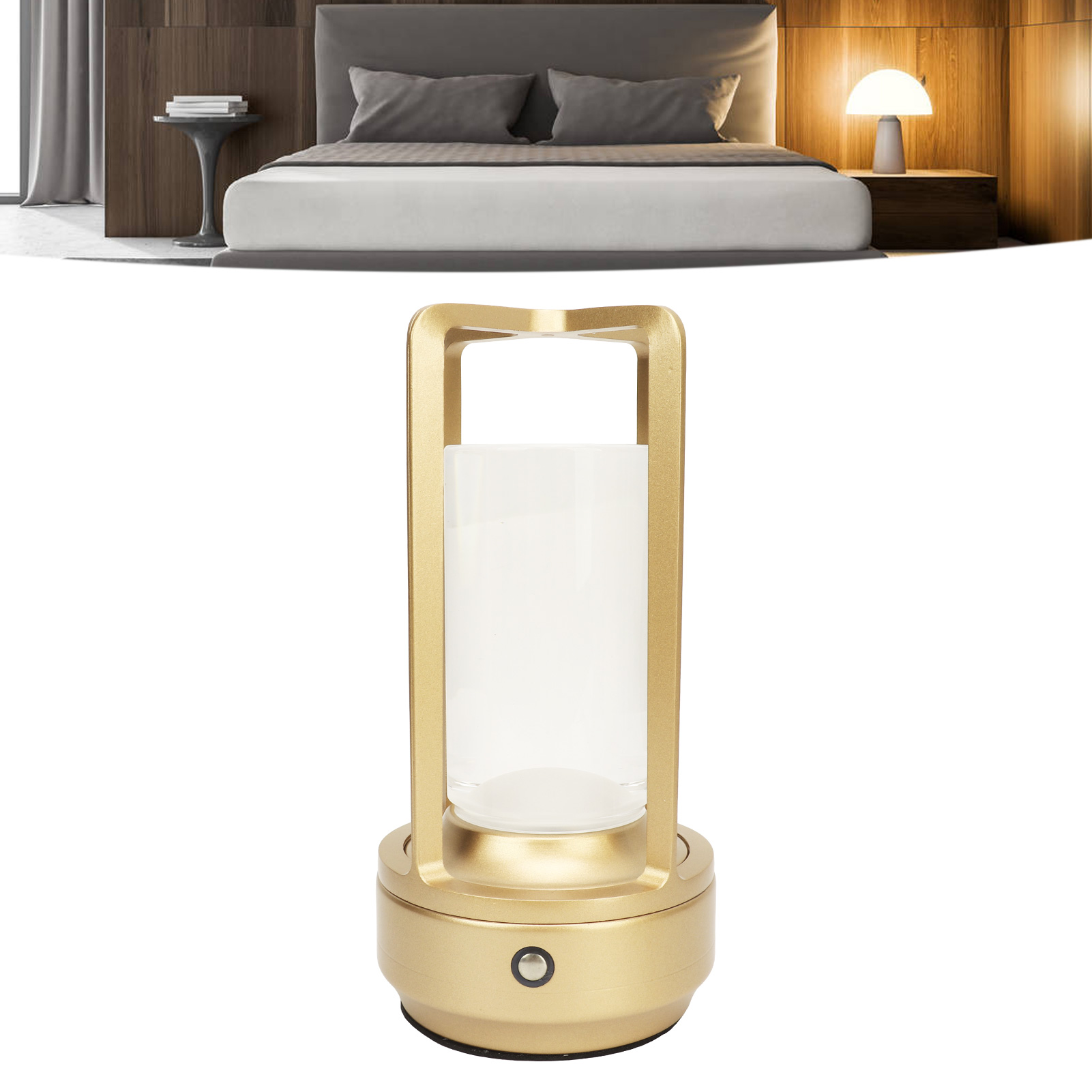 Tragbare Kabellose Touch-led-schreibtischlampe Mit 3 Farbtemperaturen, Stufenloser Helligkeitsregelung, Wiederaufladbar, Nachttischlampe, Möbellampe, Esstischlampe, Goldfarben.