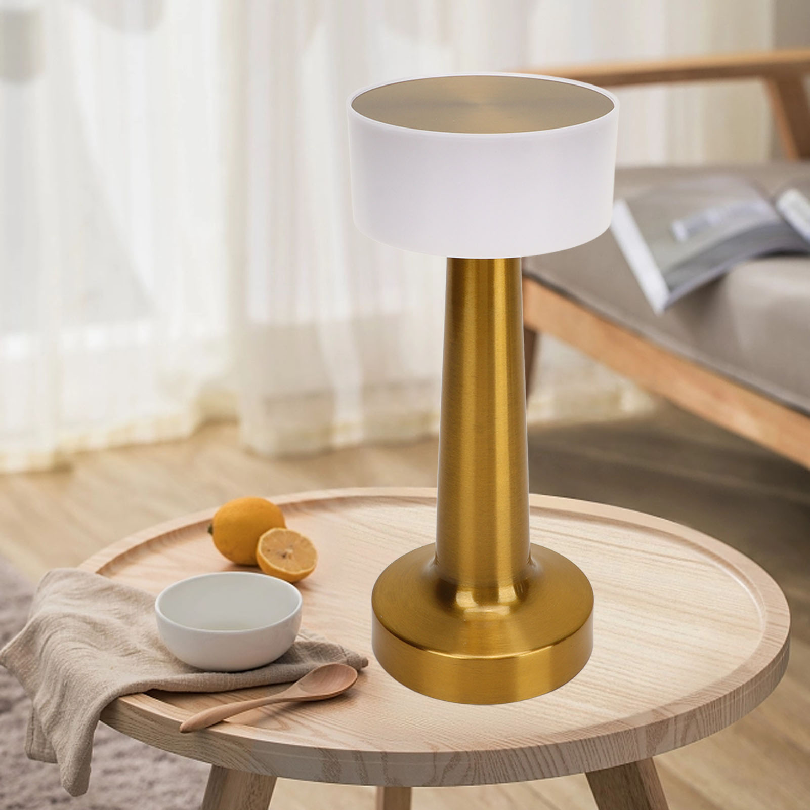 Retro-tischleuchte Aus Metall, Usb-aufladbare Touch-lampe, Kreative Nachttischlampe Für Bar/ktv/hotel/café, Größe 20, Drei Touch-farben – Wiederaufladbar