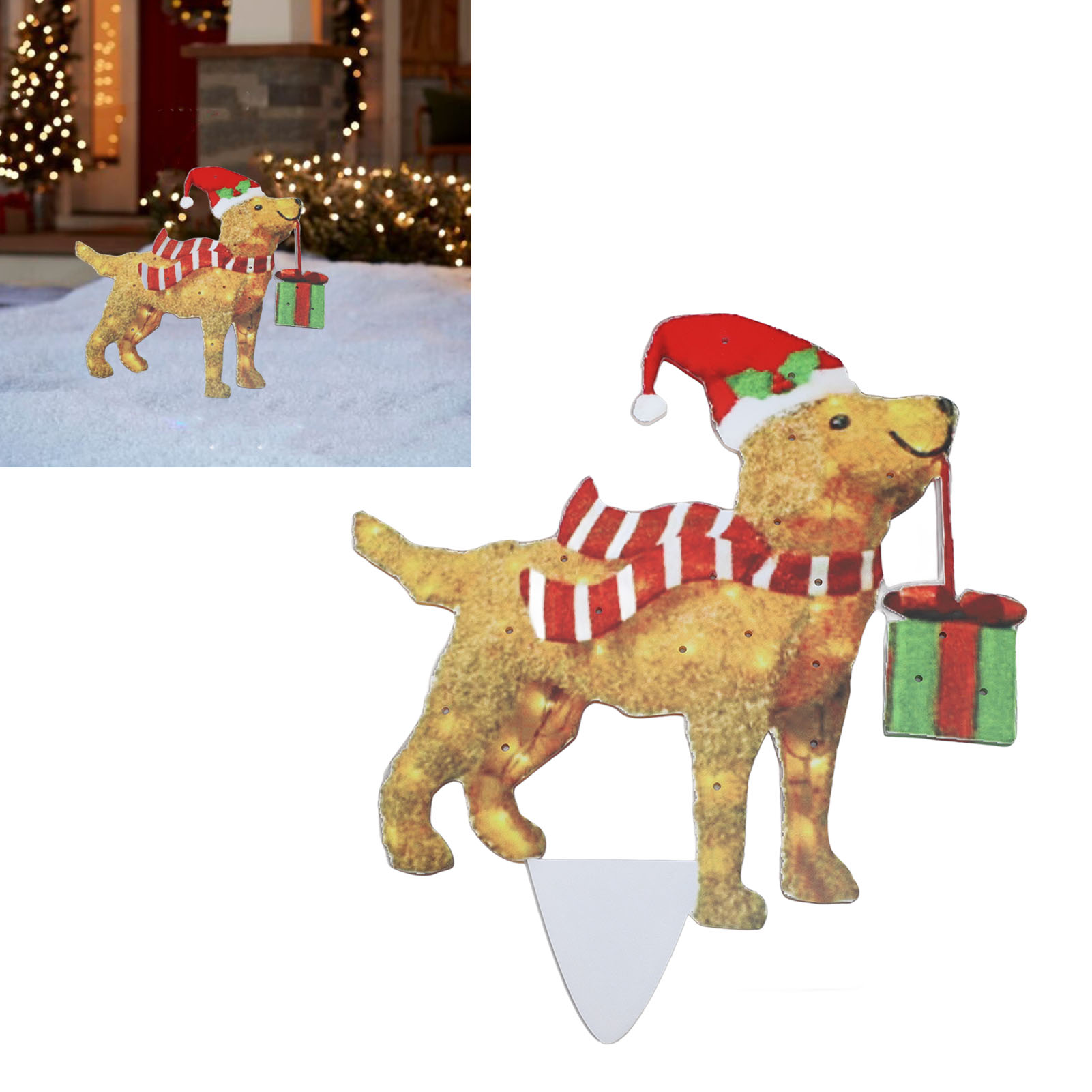 Weihnachtslichterkette Mit Hundemotiv, Terrassendekoration, Led-lichter, Weihnachtsdeko, Deko-ornamente, Weihnachtshund 07