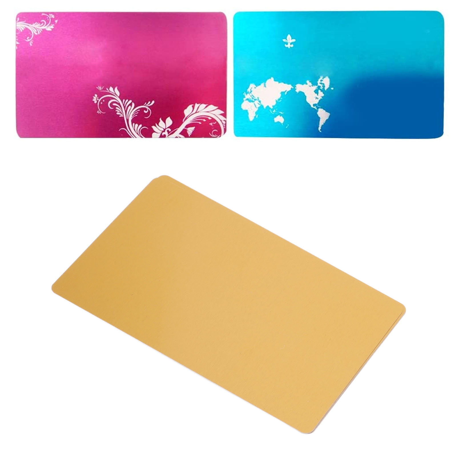 Blanko-visitenkarte Aus Metall, Visitenkarte Mit Thermotransferdruck, Goldmetallkarte
