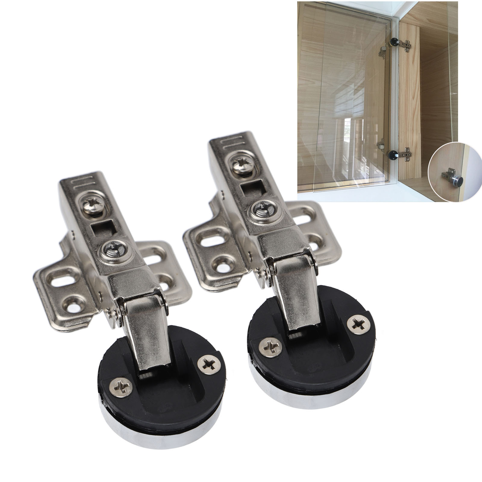 Sets/35 Soft-close-scharniere Für Glastüren, 201 Edelstahlscharniere Für Vitrinen Mit Halbdeckeln (9 Mm Deckel)
