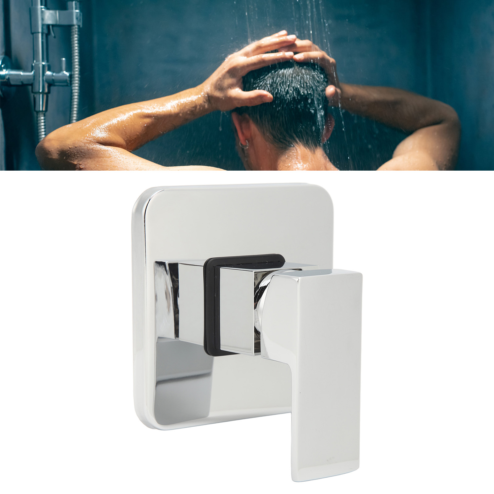 Unterputz-duscharmatur Aus Kupfer, Quadratisches T-stück, Mit Integriertem Thermostatmischer Für Badewanne Xn-2827b