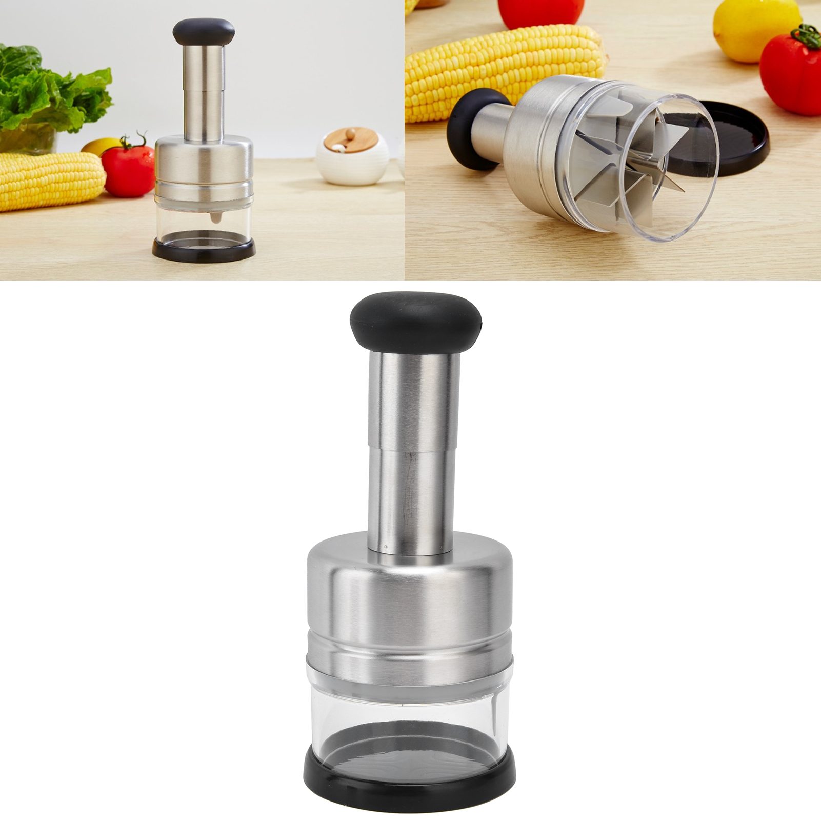 Zwiebelschneider Aus Edelstahl, Gemüseschneider, Praktisches Küchenutensil, Knoblauchpresse, Küchenzubehör