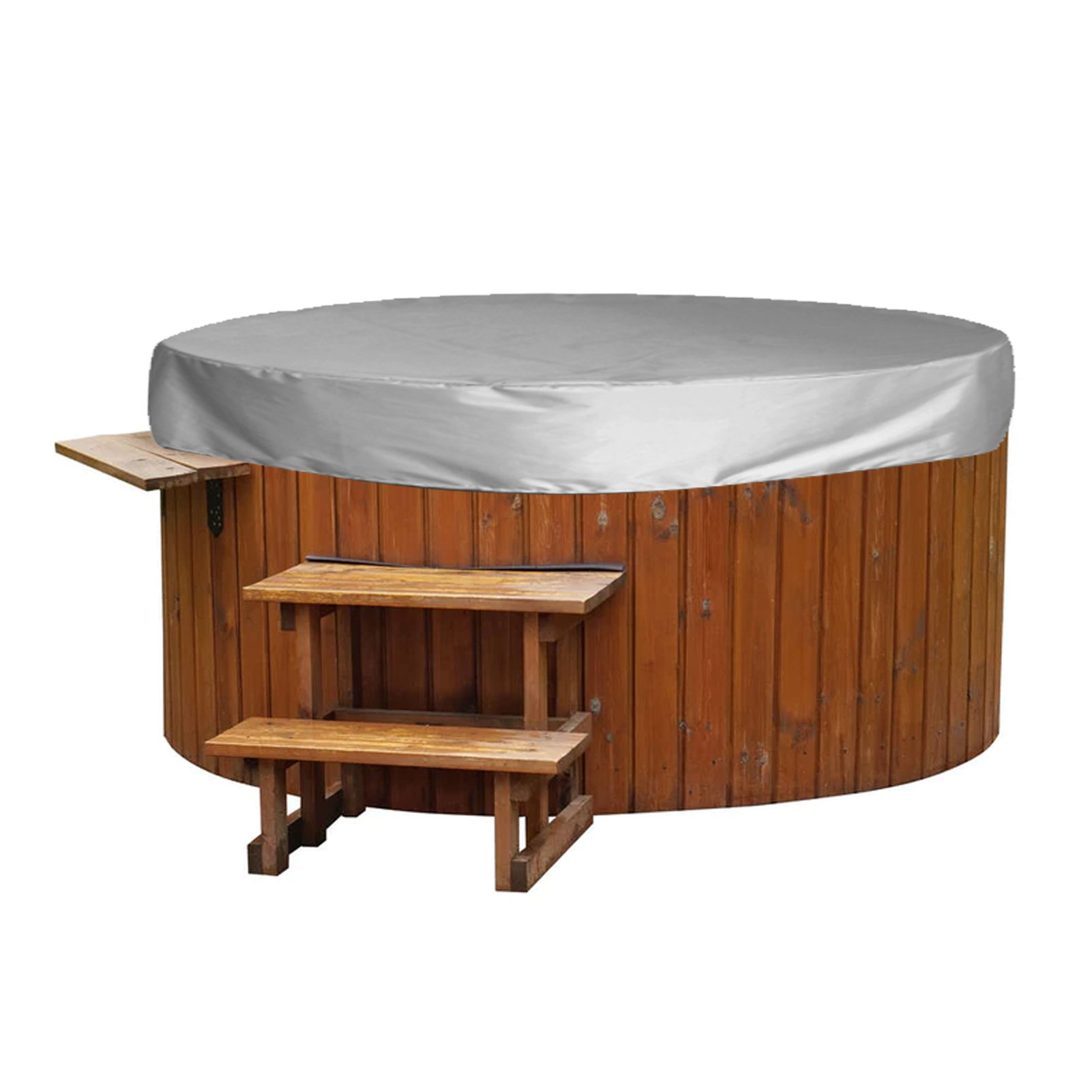 Runde, Wasserdichte Outdoor-badewannenabdeckung Aus Silbernem Polyestertaft (190 Mm), Staubschutzhülle Für Outdoor-markisen, Wasserdicht Und Beständig Gegen Alltägliche Chemikalien, Grau (190 X 30 Cm)