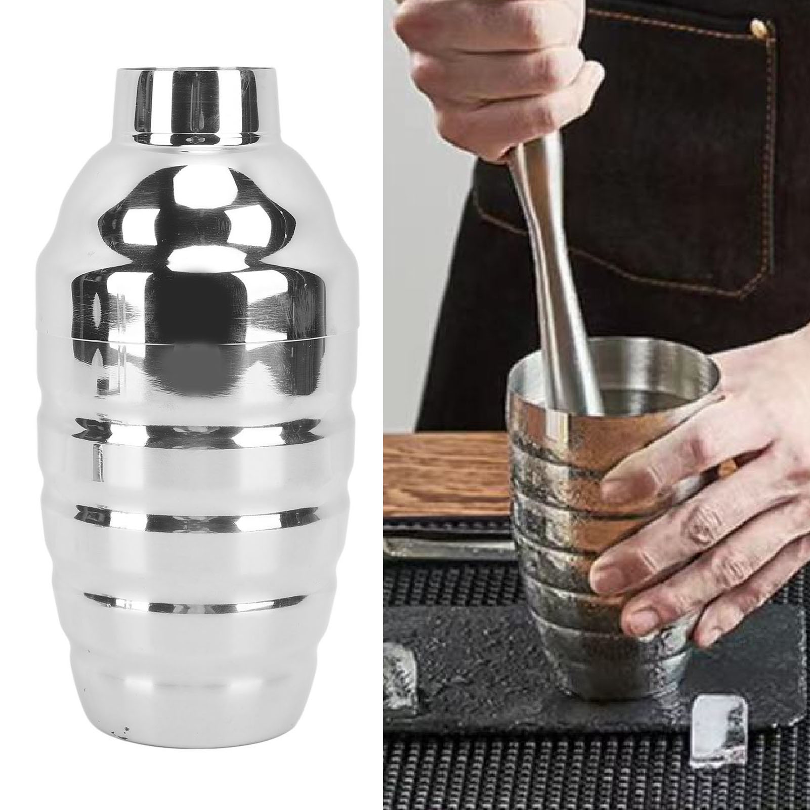 Shaker Aus Edelstahl 304, Barmixer, Handshaker, Cocktailmixer, 500 Ml