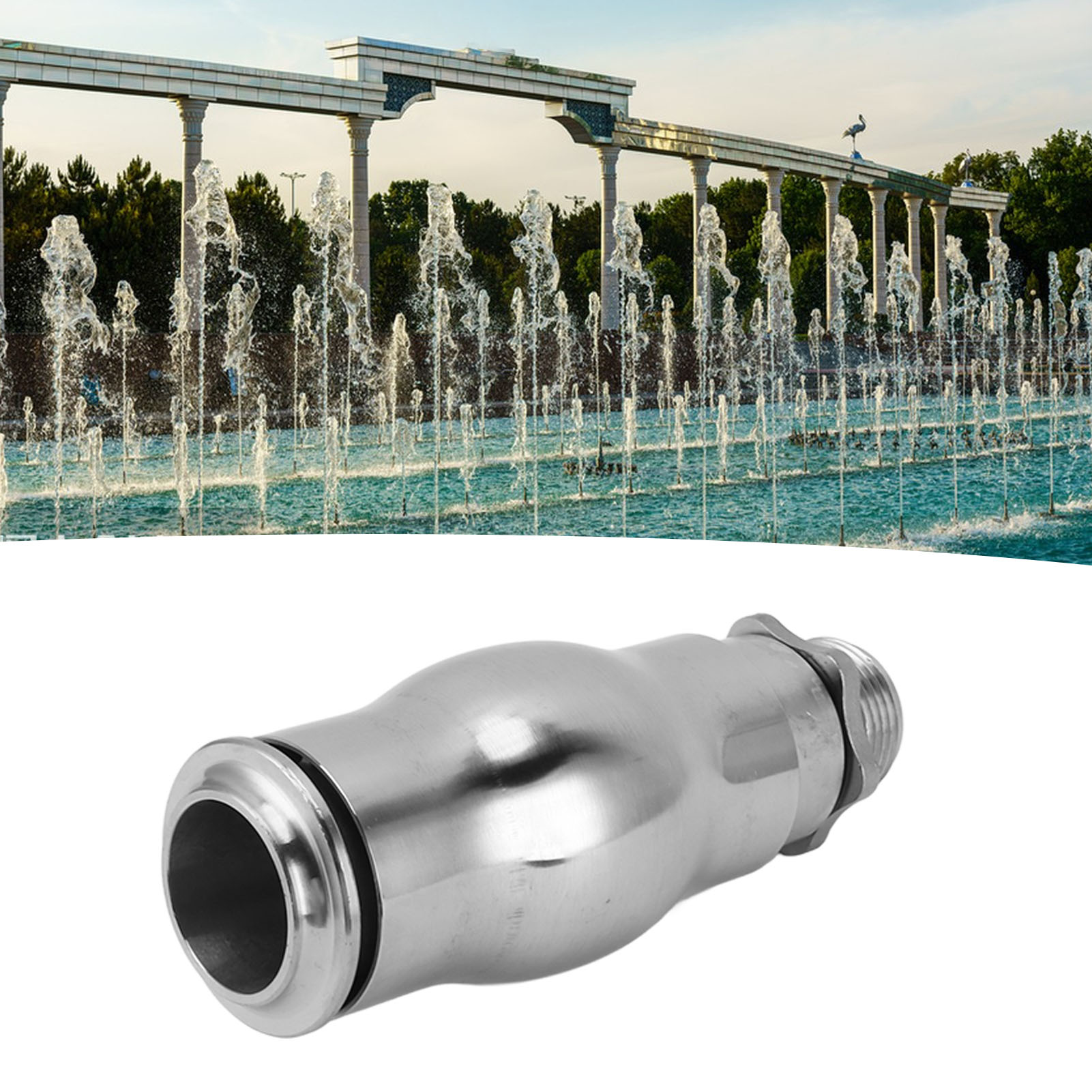 Europäischer Trockenschaum-springbrunnen-düsenkopf, Komplett Aus Edelstahl, Champagner-düse, Für Springbrunnen, Pools, Steingärten, Innenhöfe, G1,5''