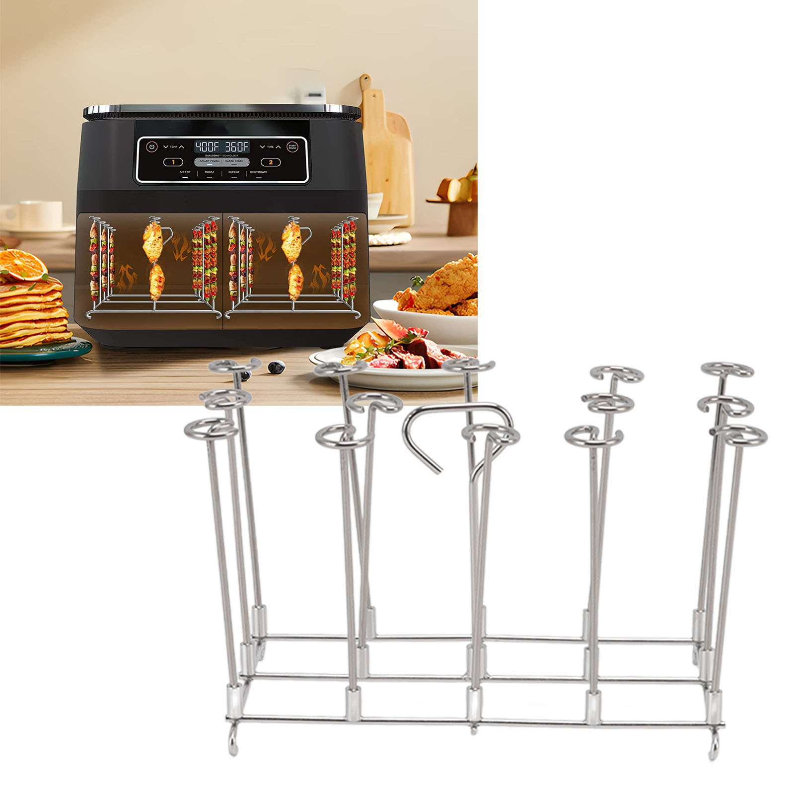 Quadratischer Spießhalter Für Heißluftfritteuse