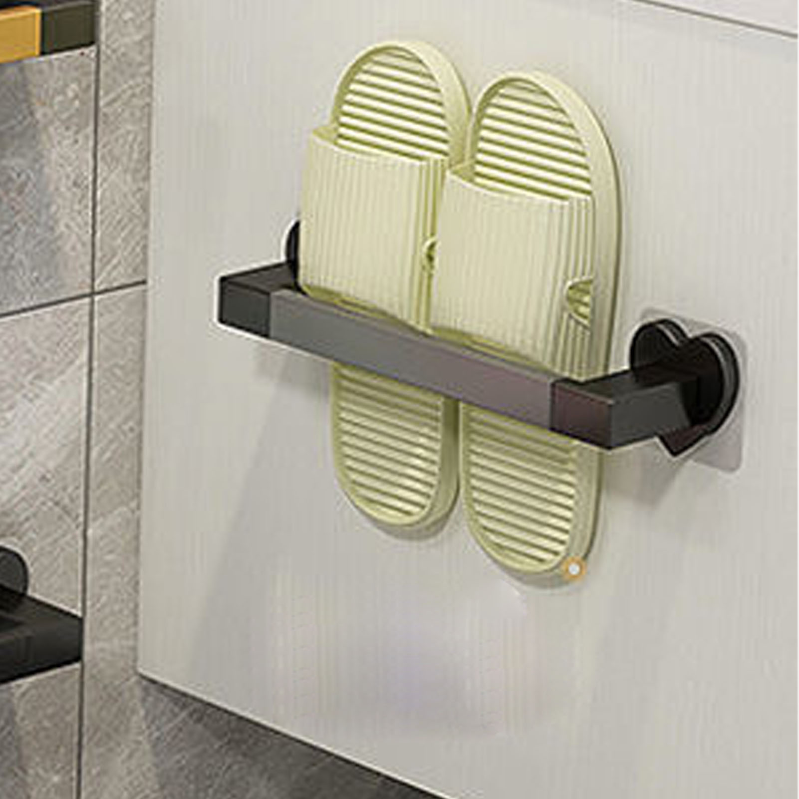 Wandmontierter Pantoffelhalter Fürs Badezimmer, Handtuchhalter Ohne Bohren, Wandhalterung Für Dusch-/wc-hausschuhe