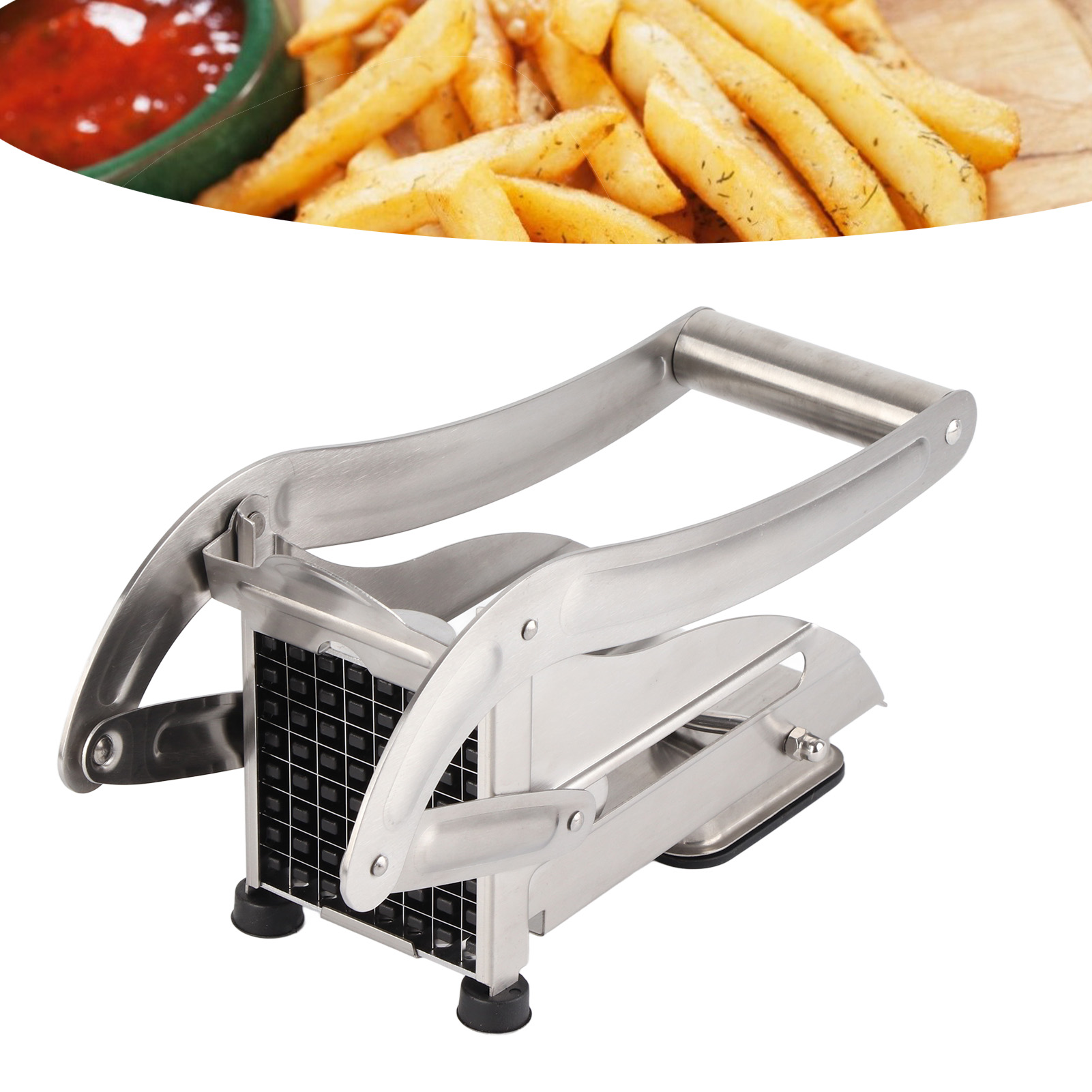 Manueller Pommes-frites-schneider, Gurkenschneider, Pommes-frites-schneider Aus Edelstahl, Kartoffelschneider, Werkzeug Zum Schneiden Von Pommes Frites Ohne Saugnäpfe.