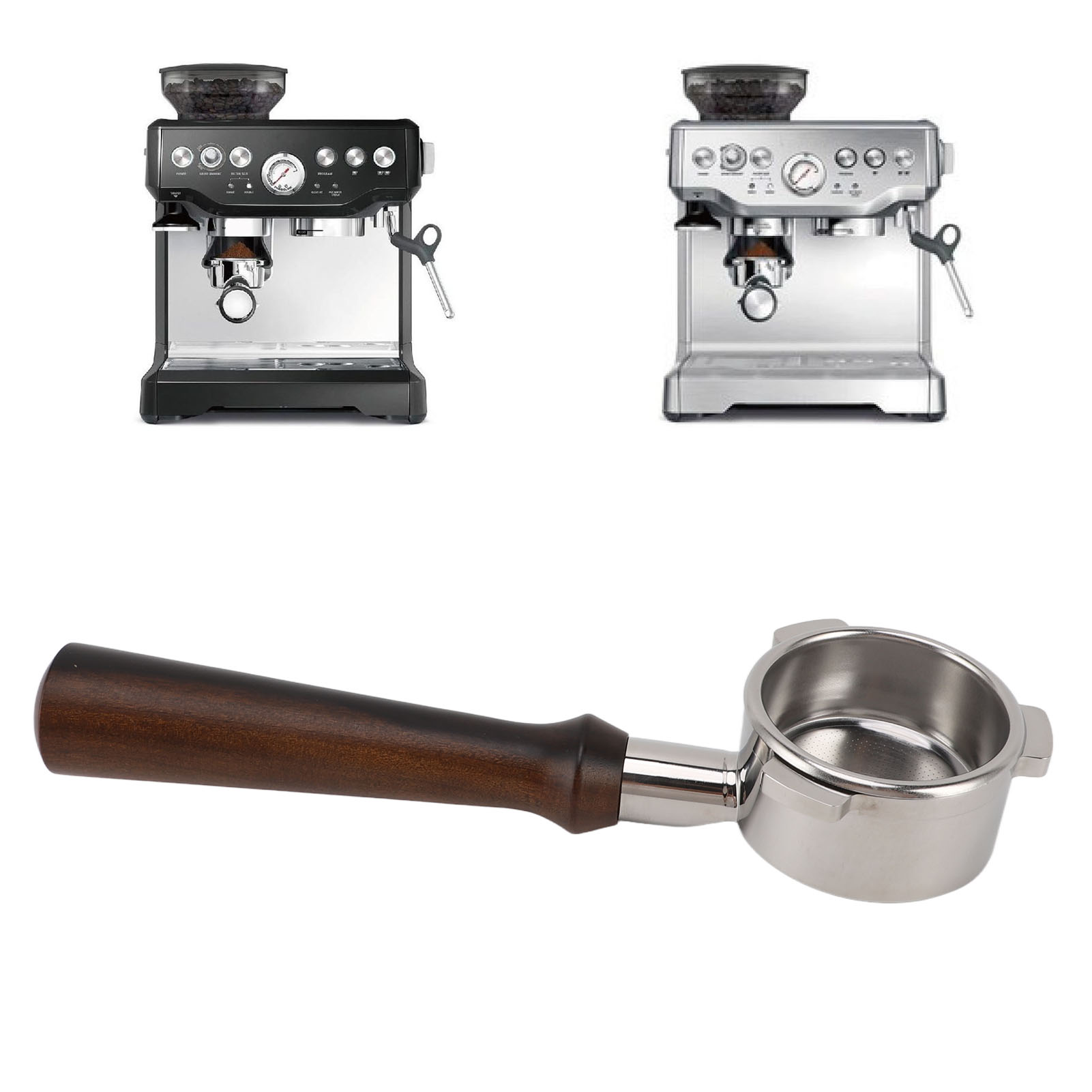 Griff Für Breville Series 8 Kaffeemaschine, Griff Für Breville Espressomaschine, Edelstahl, Bodenloser Griff, 54 Mm.