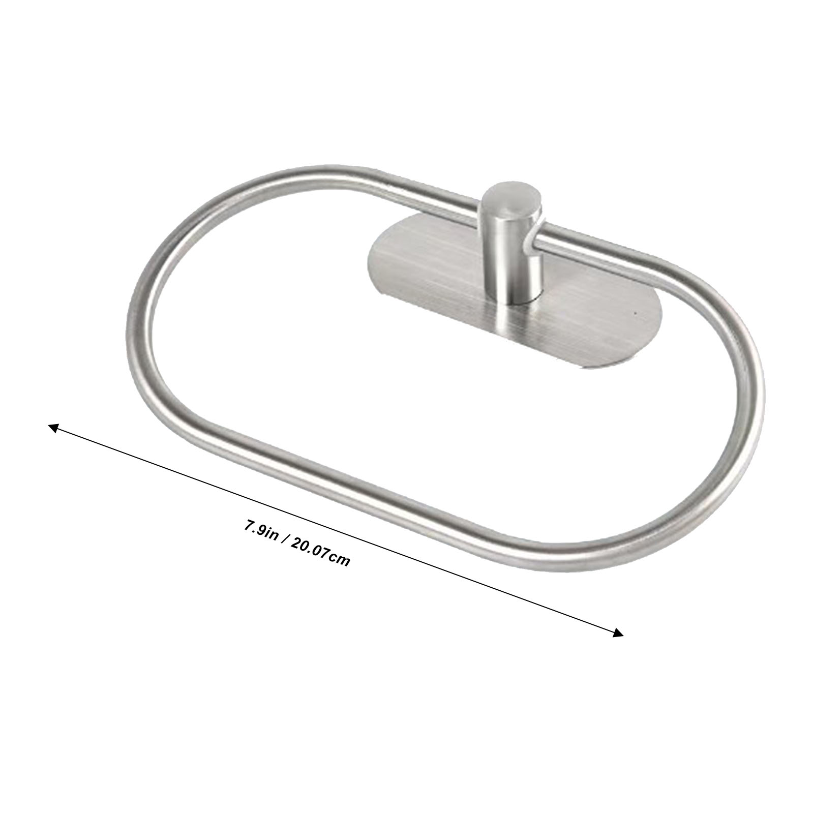 Ovaler Handtuchring Aus Edelstahl 304 Für Bad/wc – Kein Bohren Oder Nageln Erforderlich – Silber