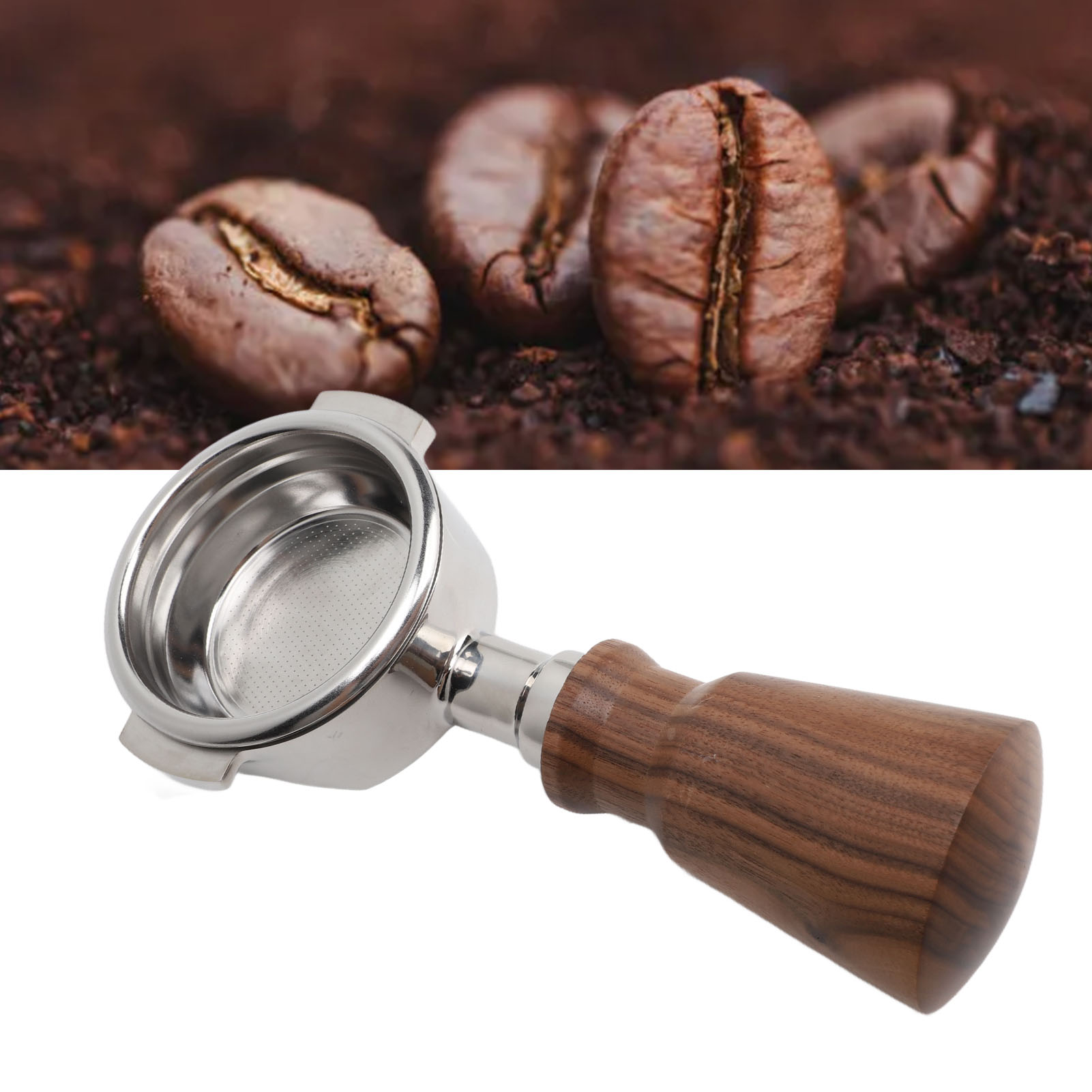 Griff Passend Für Die Expobar E61 Kaffeemaschine, Aus Hohlem, Bodenlosem Edelstahl Zubehör Für Kaffeemaschine Aus Massivholz Hübscher Kleiner Griff Aus Schwarzem Rosenholz, 58 Mm
