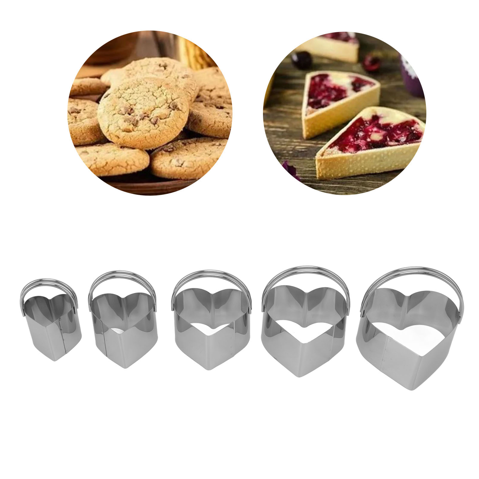Set Mit Fünf Ausstechformen Aus Edelstahl: Gebäckausstecher, Keksausstecher, Herzförmiger Ausstecher