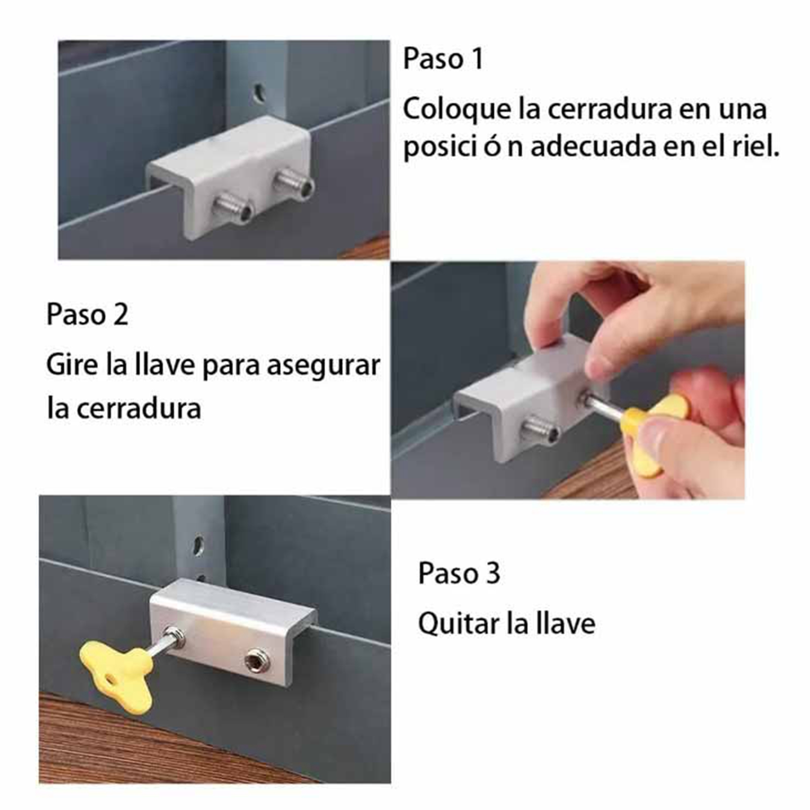 Schiebefensterschloss Mit 2 Und 4 Löchern Für Fenster, Türen Und Bilderrahmen Aus Aluminiumlegierung Mit Schlüssel Geeignet Für Den Einsatz Zu Hause Und Im Büro Mit Begrenzern.